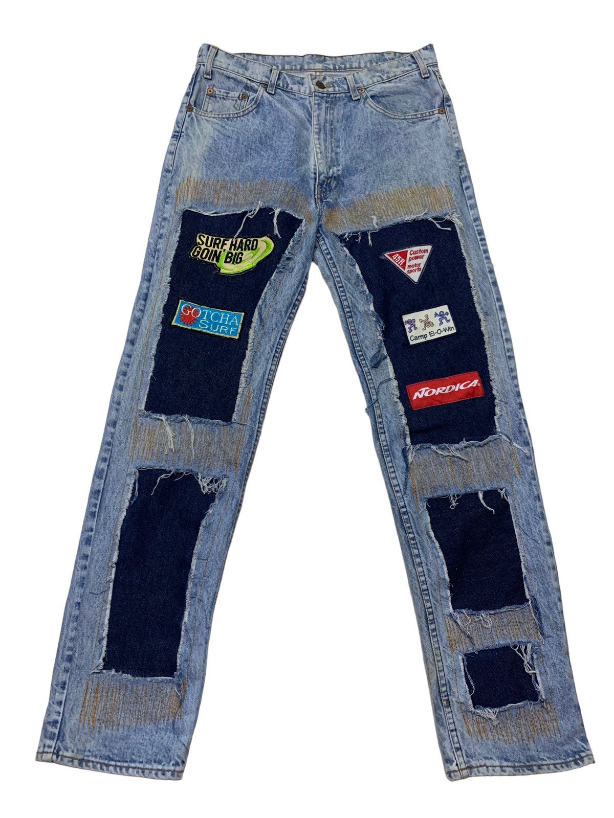 Vintage Levi’s distressed denim handmade Size US 32 / EU 48 - 1 Thumbnail