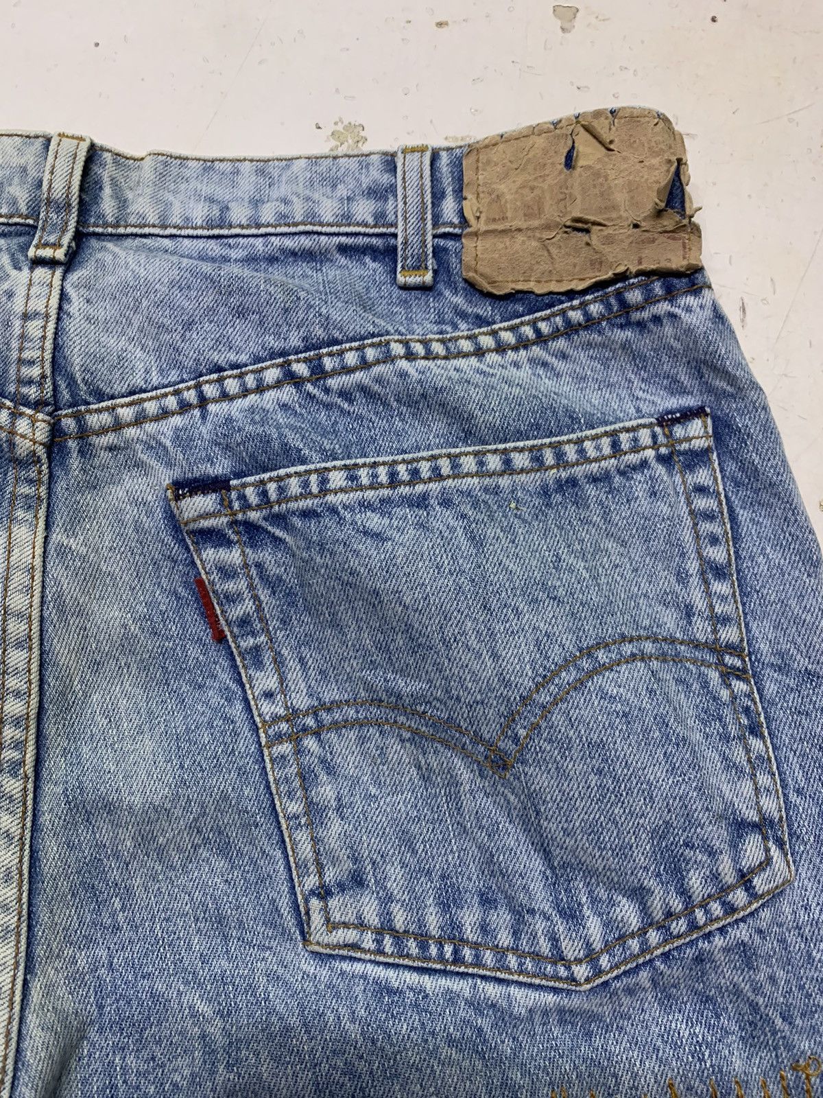 Vintage Levi’s distressed denim handmade Size US 32 / EU 48 - 16 Thumbnail