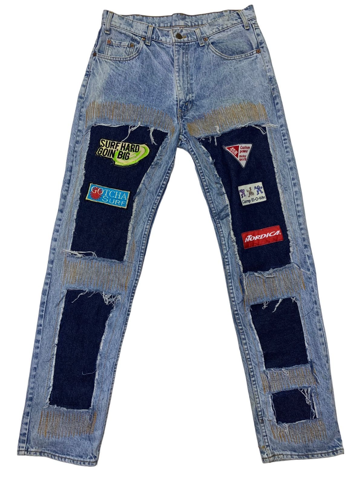 Vintage Levi’s distressed denim handmade Size US 32 / EU 48 - 3 Thumbnail