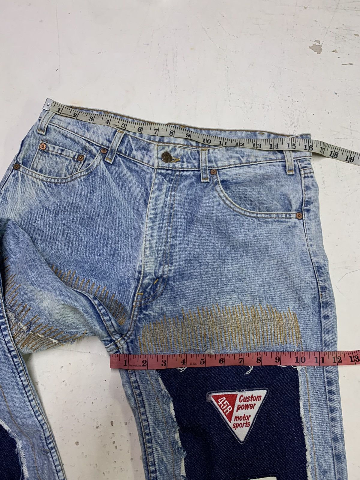 Vintage Levi’s distressed denim handmade Size US 32 / EU 48 - 17 Thumbnail