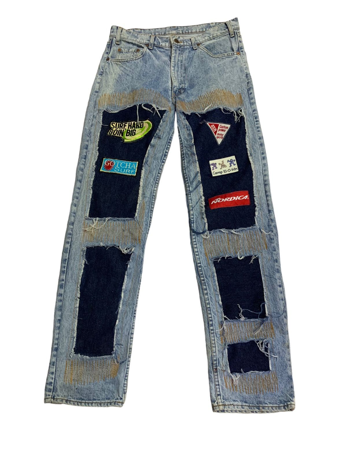 Vintage Levi’s distressed denim handmade Size US 32 / EU 48 - 6 Thumbnail