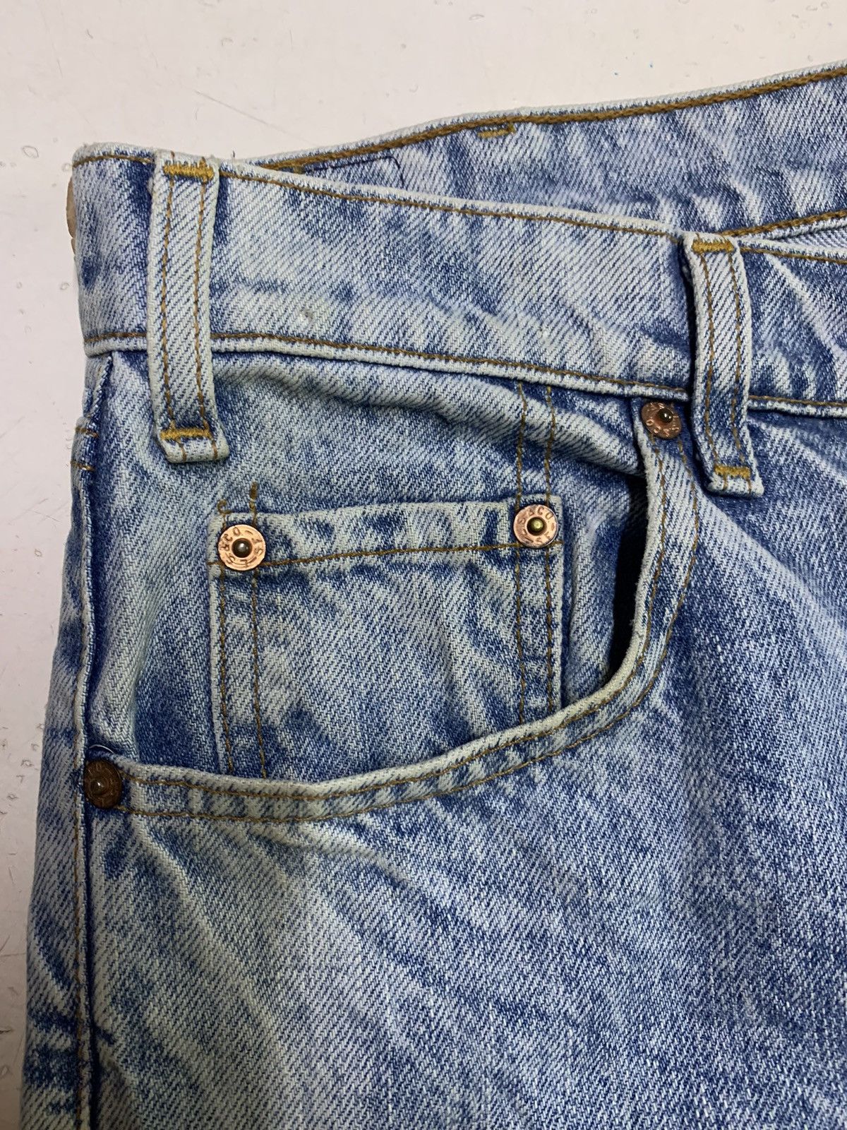 Vintage Levi’s distressed denim handmade Size US 32 / EU 48 - 15 Thumbnail