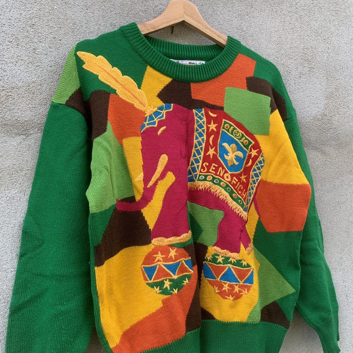 Homespun Knitwear × Japanese Brand SENO FICH MILANO KNIT EMBROIDERY VINTAGE SWEATER KNITWEAR Size US M / EU 48-50 / 2 - 3 Thumbnail
