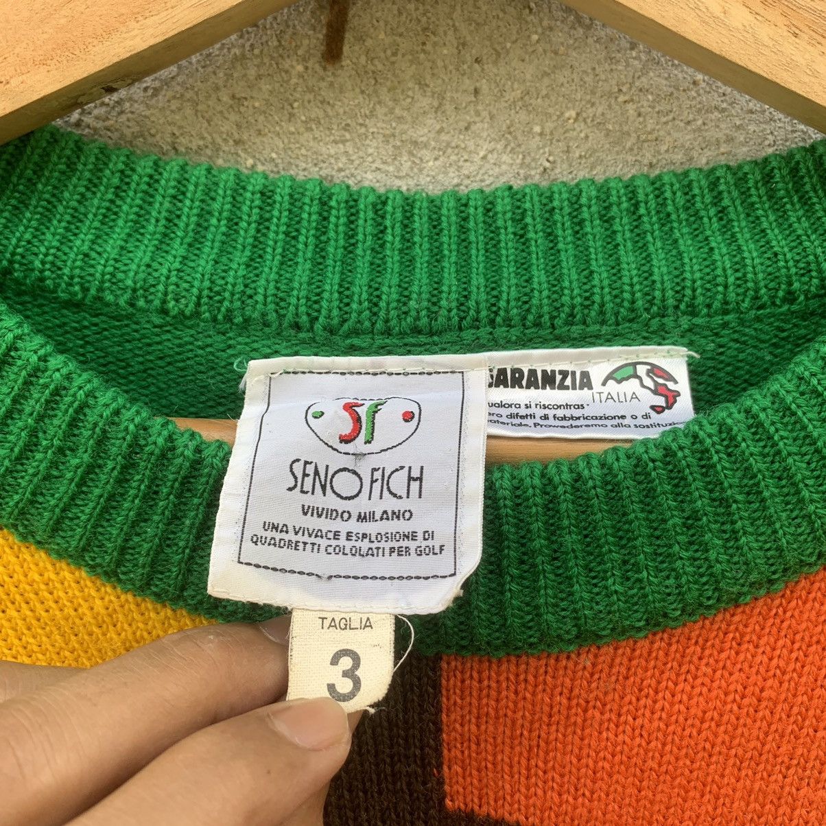 Homespun Knitwear × Japanese Brand SENO FICH MILANO KNIT EMBROIDERY VINTAGE SWEATER KNITWEAR Size US M / EU 48-50 / 2 - 7 Thumbnail
