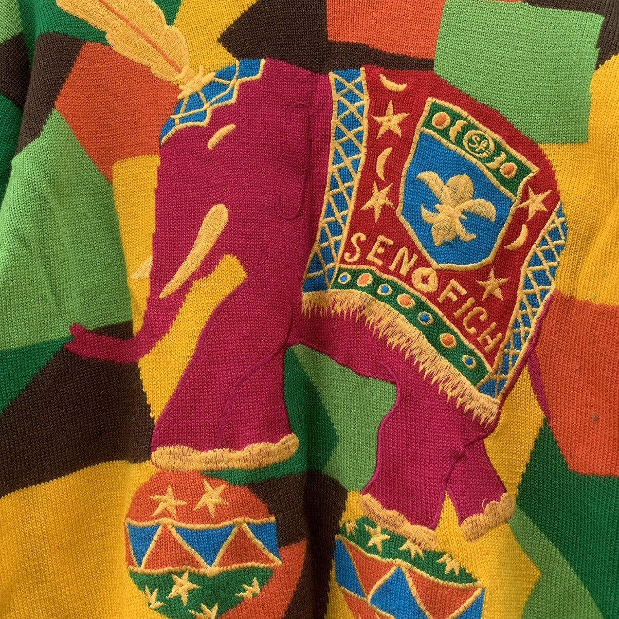 Homespun Knitwear × Japanese Brand SENO FICH MILANO KNIT EMBROIDERY VINTAGE SWEATER KNITWEAR Size US M / EU 48-50 / 2 - 4 Thumbnail