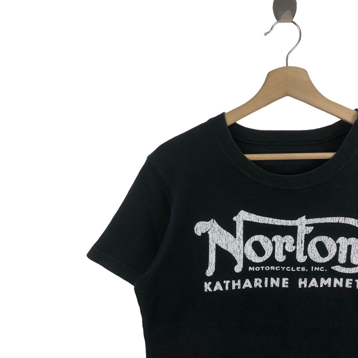 Pick!! Vtg NORTON x KATHARINE HAMNETT Big Logo Faded Tshirt