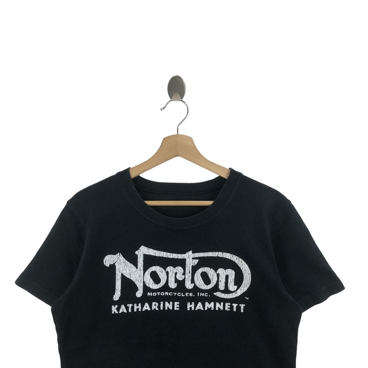 Pick!! Vtg NORTON x KATHARINE HAMNETT Big Logo Faded Tshirt