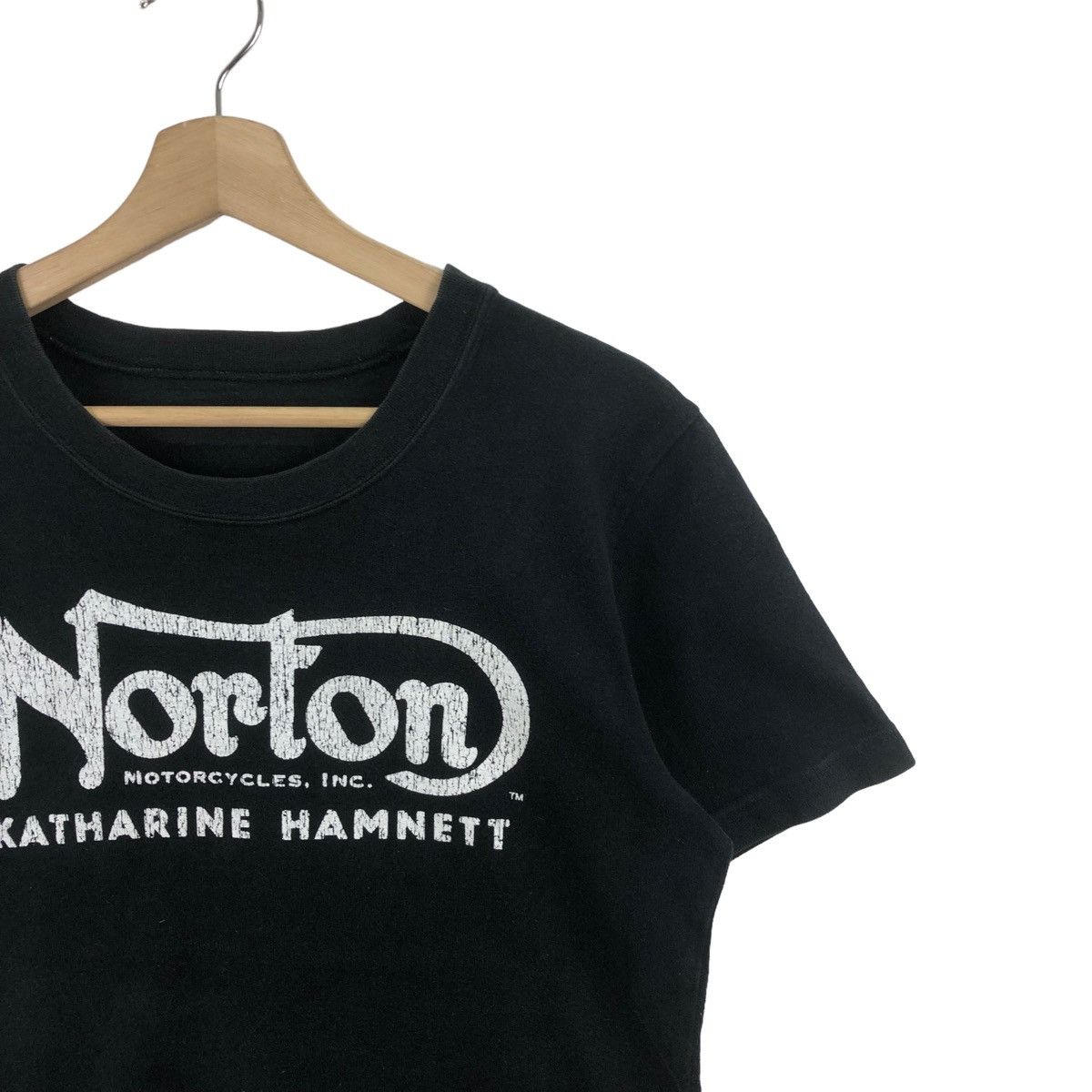 Pick!! Vtg NORTON x KATHARINE HAMNETT Big Logo Faded Tshirt