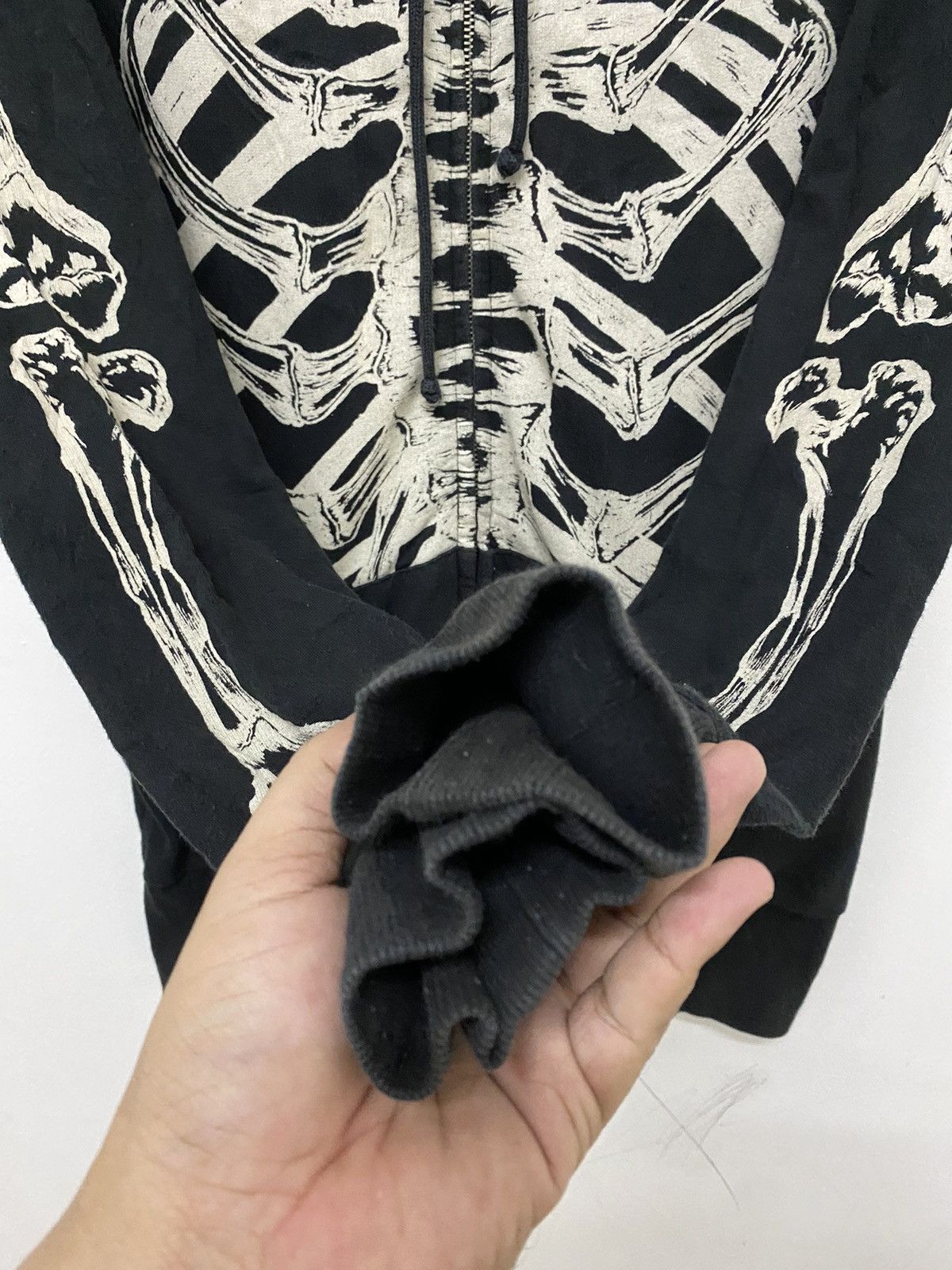 Seditionaries DISTRESSED🔥 GLAD NEWS JAPAN “SKELETON” ALLOVER PRINT HOODIE Size US M / EU 48-50 / 2 - 6 Thumbnail