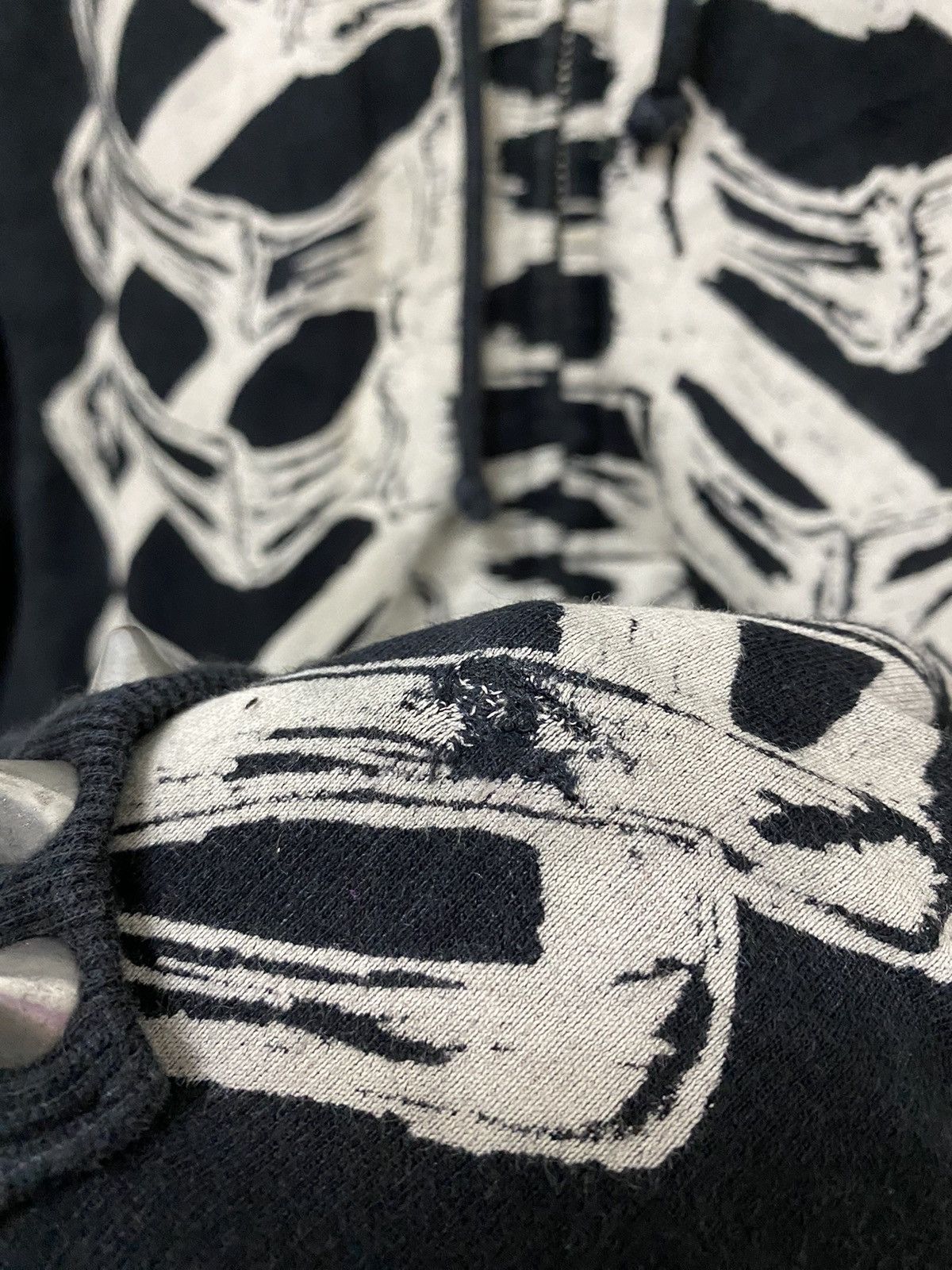 Seditionaries DISTRESSED🔥 GLAD NEWS JAPAN “SKELETON” ALLOVER PRINT HOODIE Size US M / EU 48-50 / 2 - 8 Thumbnail