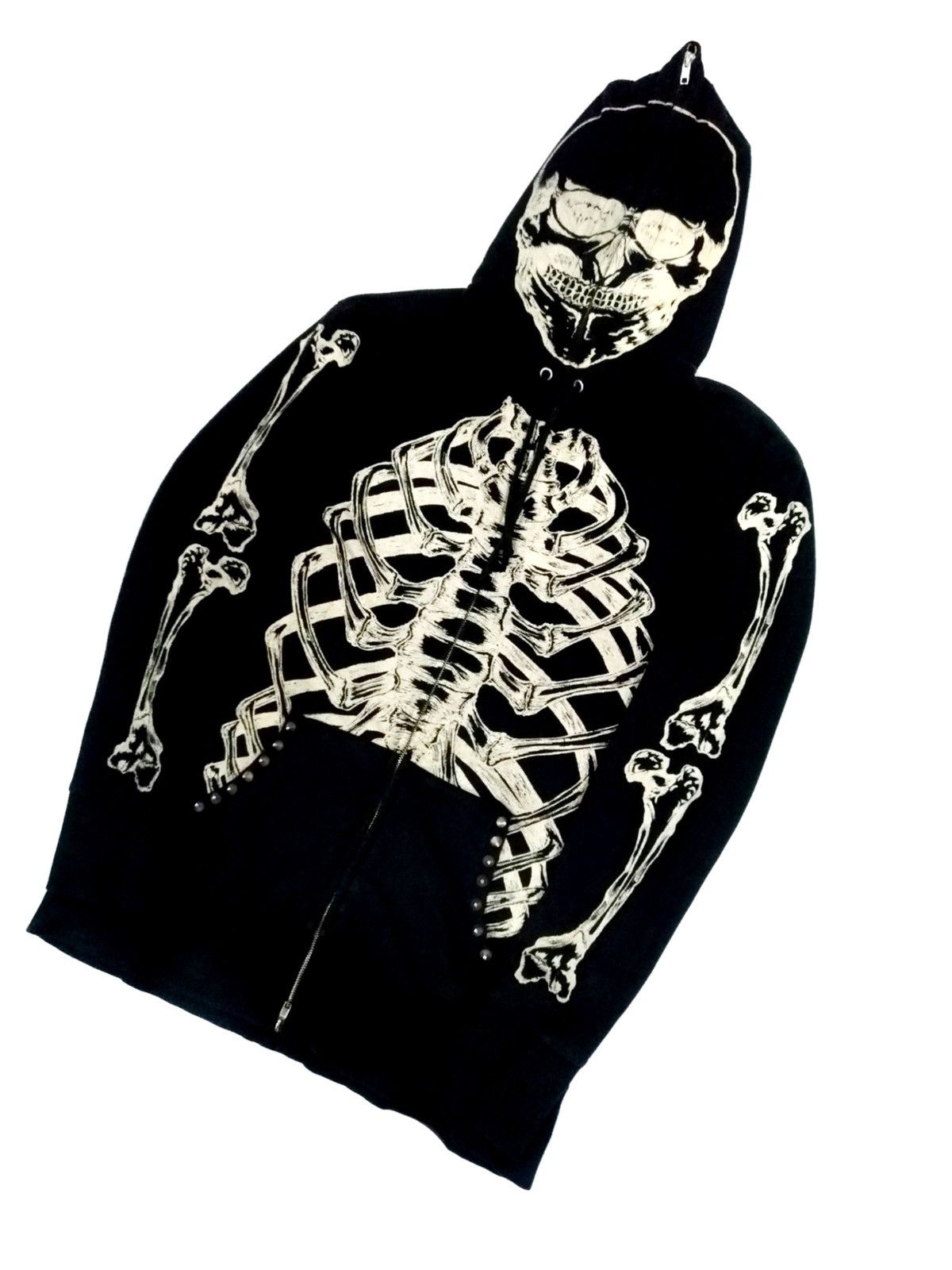 Seditionaries DISTRESSED🔥 GLAD NEWS JAPAN “SKELETON” ALLOVER PRINT HOODIE Size US M / EU 48-50 / 2 - 3 Thumbnail