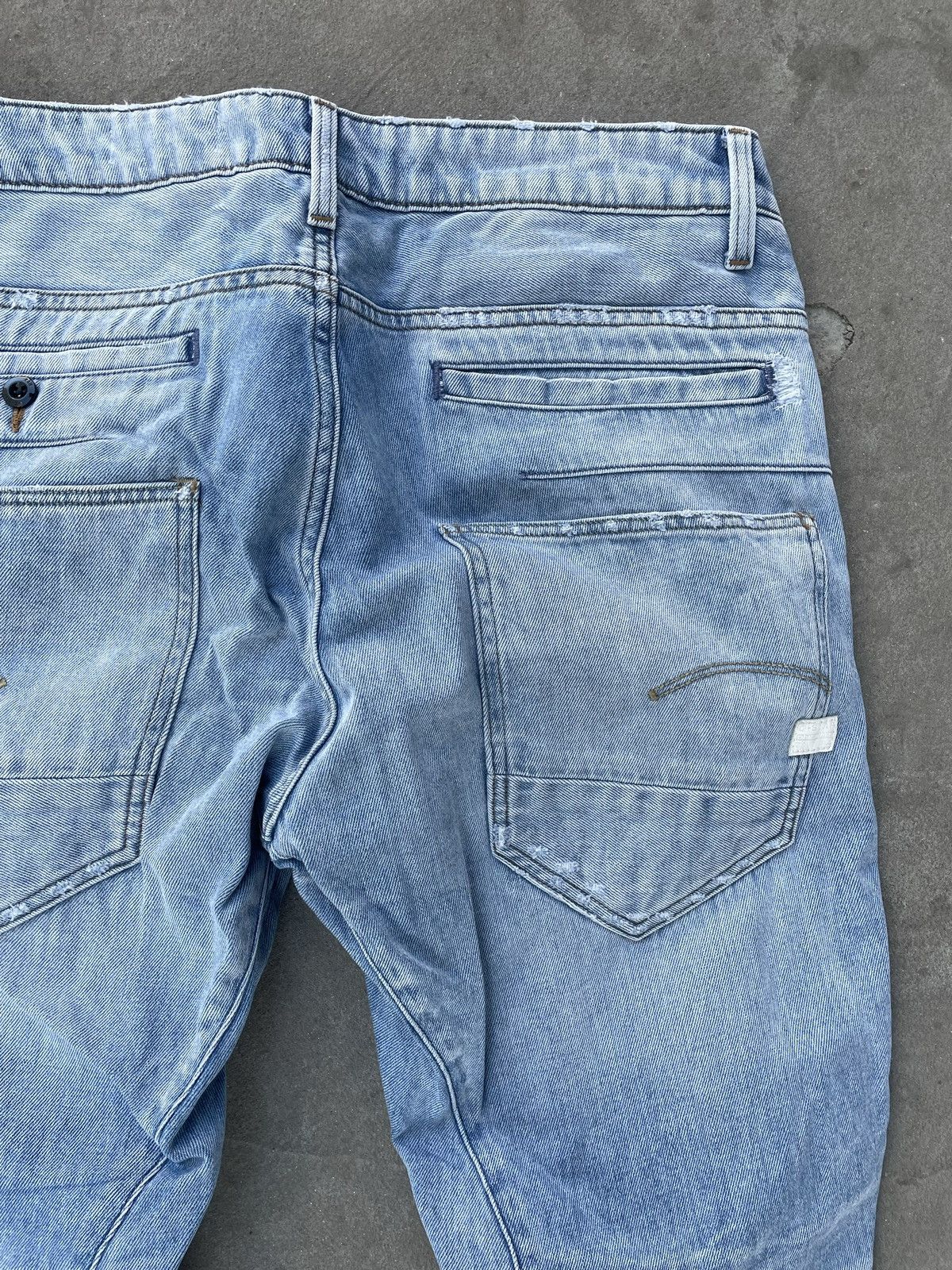 G-Star Vintage G Star Raw blue distressed denim jeans Size US 32 / EU 48 - 14 Thumbnail