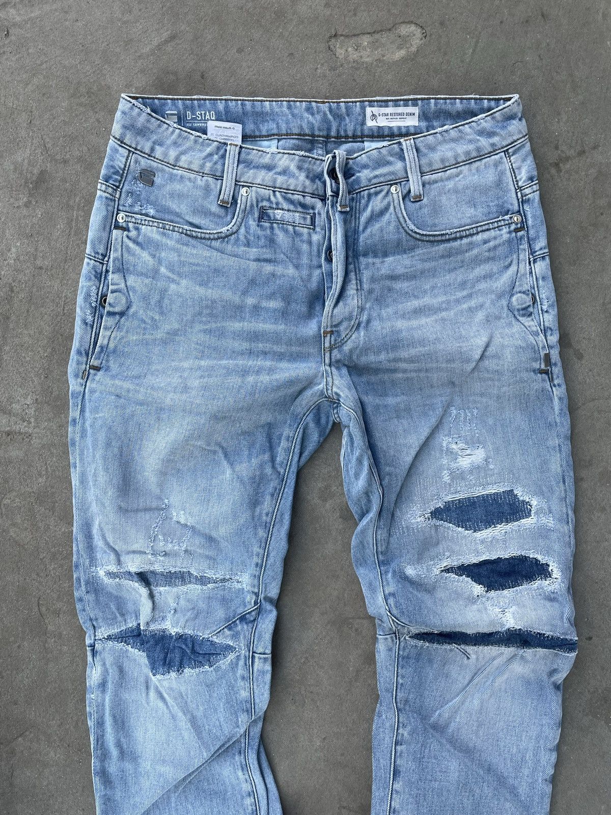 G-Star Vintage G Star Raw blue distressed denim jeans Size US 32 / EU 48 - 5 Thumbnail
