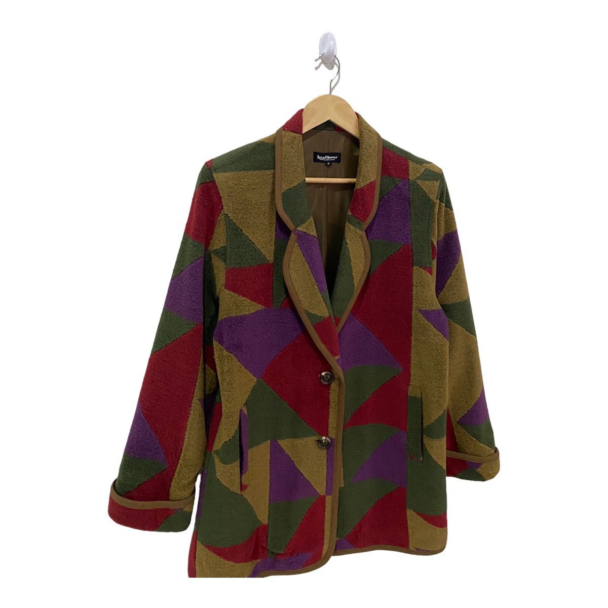 Issey Miyake VINTAGE JAPANESE PATCHWORK JAPANESE DESIGNER WOOL LONG COAT Size US M / EU 48-50 / 2 - 5 Thumbnail