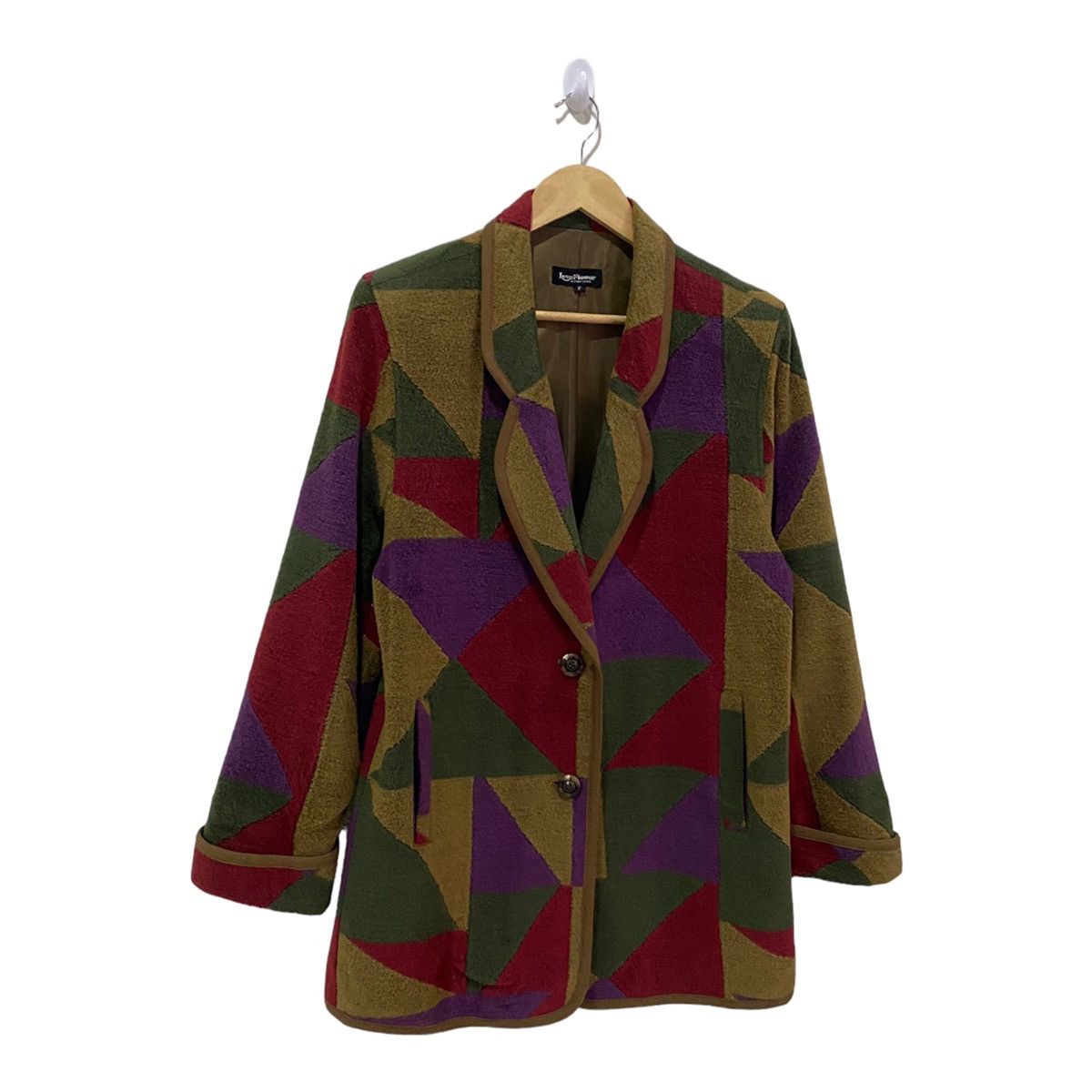 Issey Miyake VINTAGE JAPANESE PATCHWORK JAPANESE DESIGNER WOOL LONG COAT Size US M / EU 48-50 / 2 - 6 Thumbnail