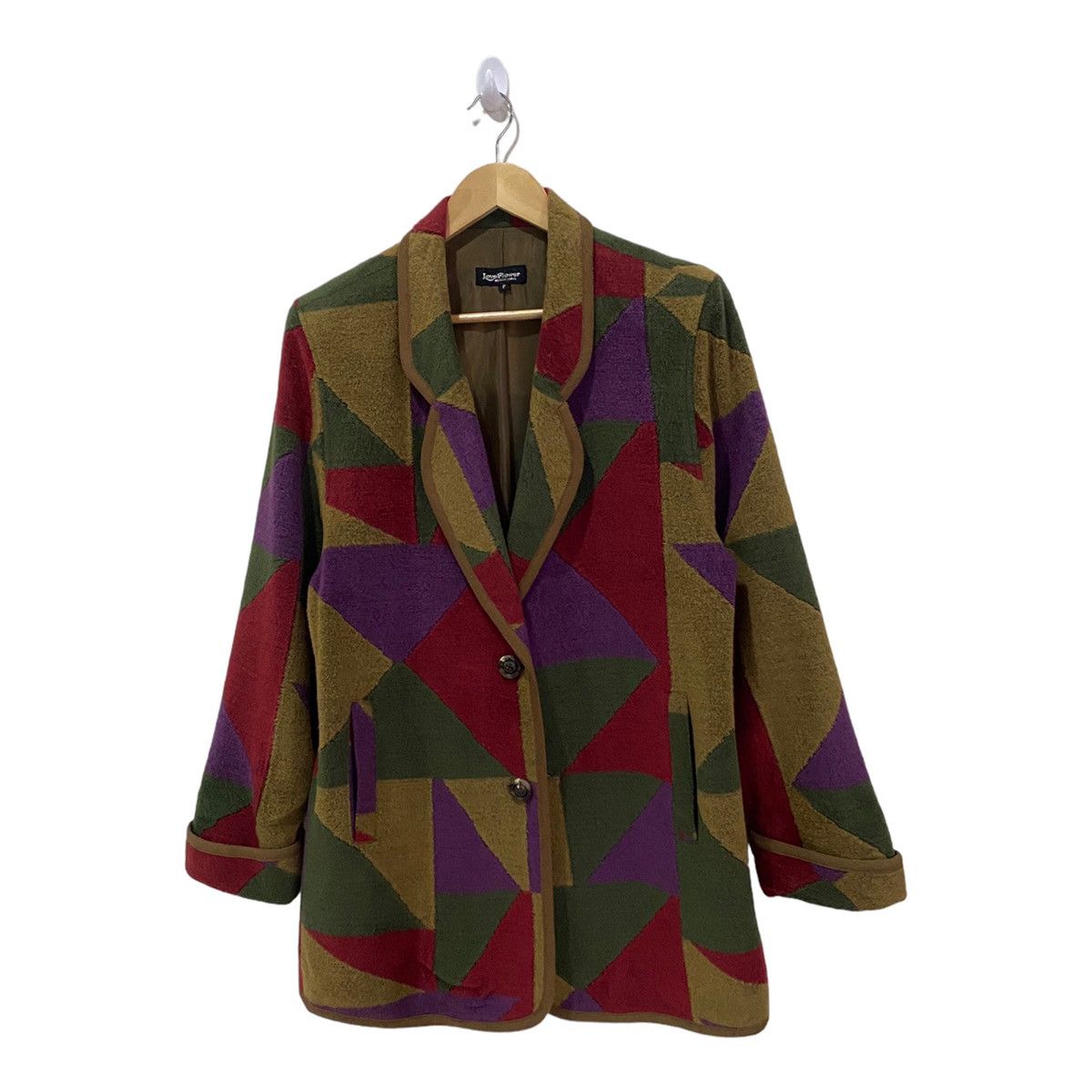 Issey Miyake VINTAGE JAPANESE PATCHWORK JAPANESE DESIGNER WOOL LONG COAT Size US M / EU 48-50 / 2 - 3 Thumbnail