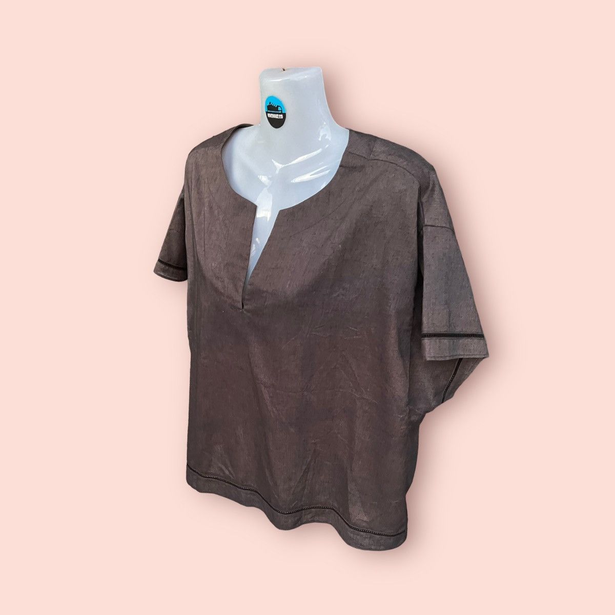Designer × Global Work × Japanese Brand RARE GLOBAL WORK FRENCH LINEN BLEND BLOUSE Size ONE SIZE - 1 Thumbnail
