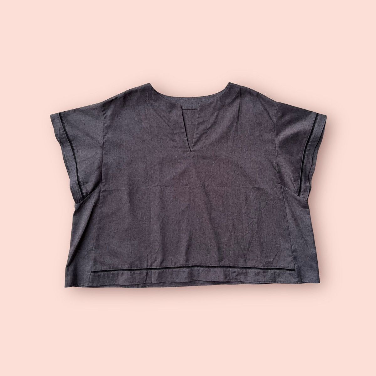 Designer × Global Work × Japanese Brand RARE GLOBAL WORK FRENCH LINEN BLEND BLOUSE Size ONE SIZE - 3 Thumbnail