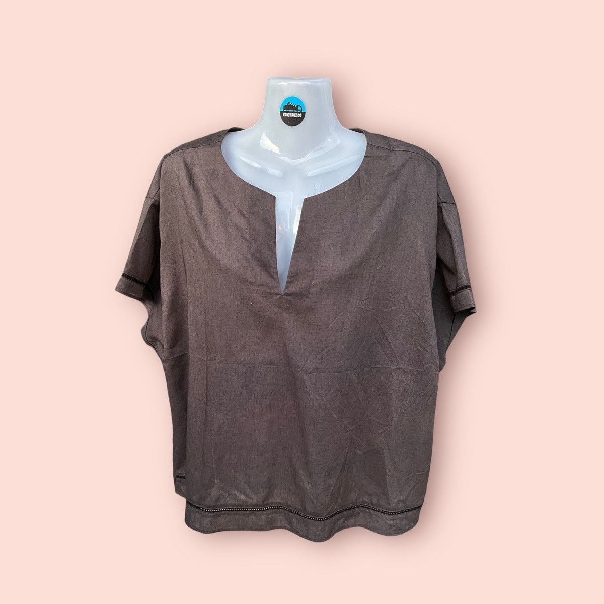 Designer × Global Work × Japanese Brand RARE GLOBAL WORK FRENCH LINEN BLEND BLOUSE Size ONE SIZE - 4 Thumbnail