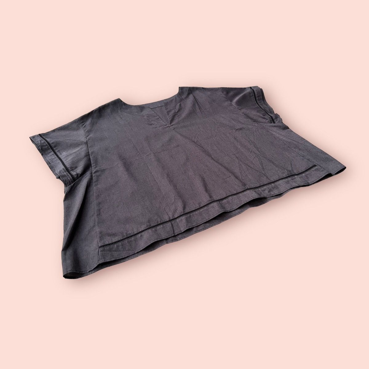 Designer × Global Work × Japanese Brand RARE GLOBAL WORK FRENCH LINEN BLEND BLOUSE Size ONE SIZE - 16 Thumbnail