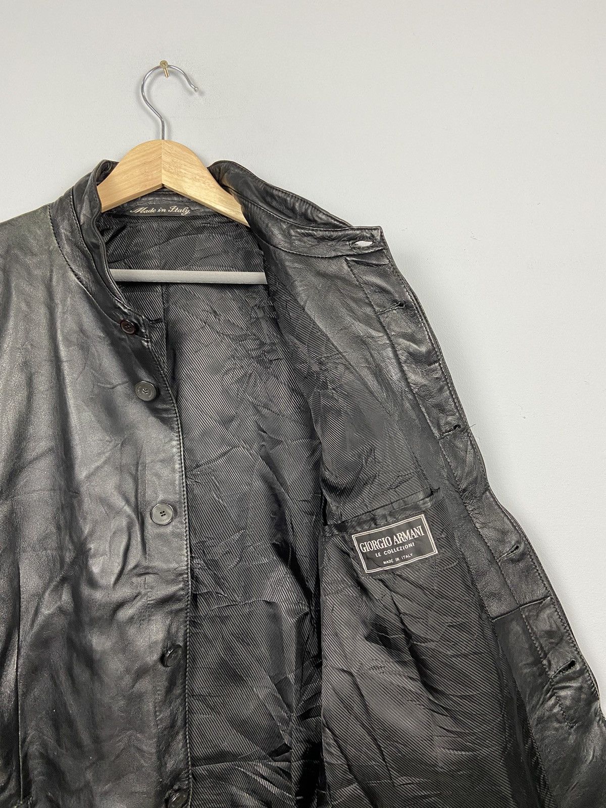 Giorgio Armani Vintage Giorgio Armani Genuine Leather Overcoat Jacket Size US L / EU 52-54 / 3 - 4 Thumbnail