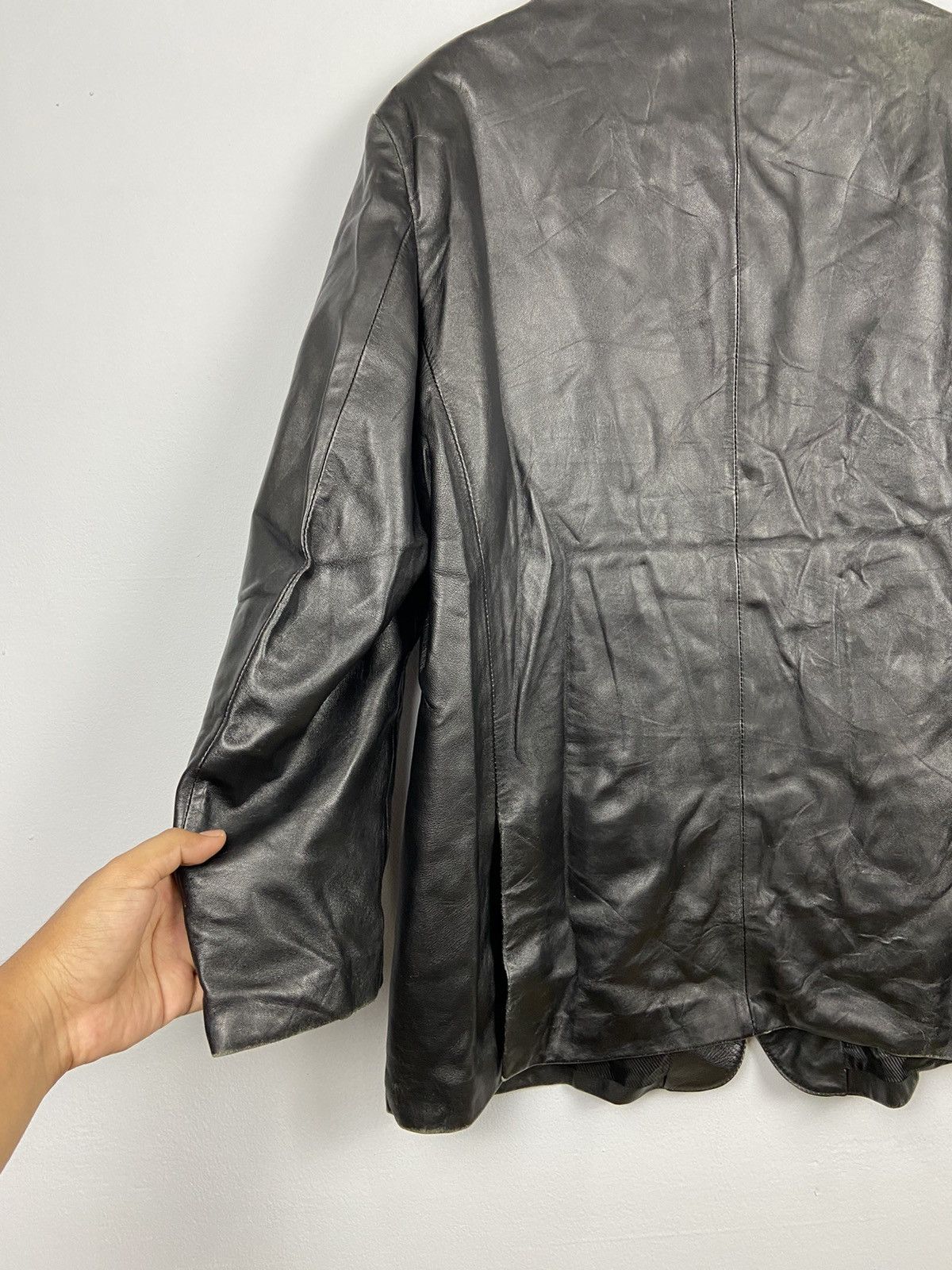 Giorgio Armani Vintage Giorgio Armani Genuine Leather Overcoat Jacket Size US L / EU 52-54 / 3 - 7 Thumbnail
