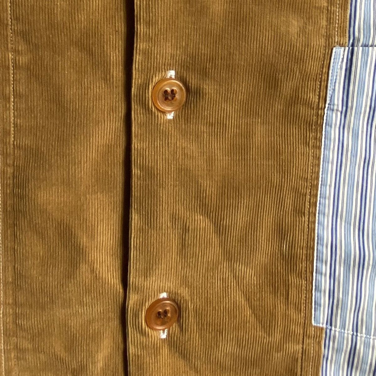 Comme des Garcons 2002 CDGHP Strip And Corduroy Shirt Size US M / EU 48-50 / 2 - 3 Thumbnail