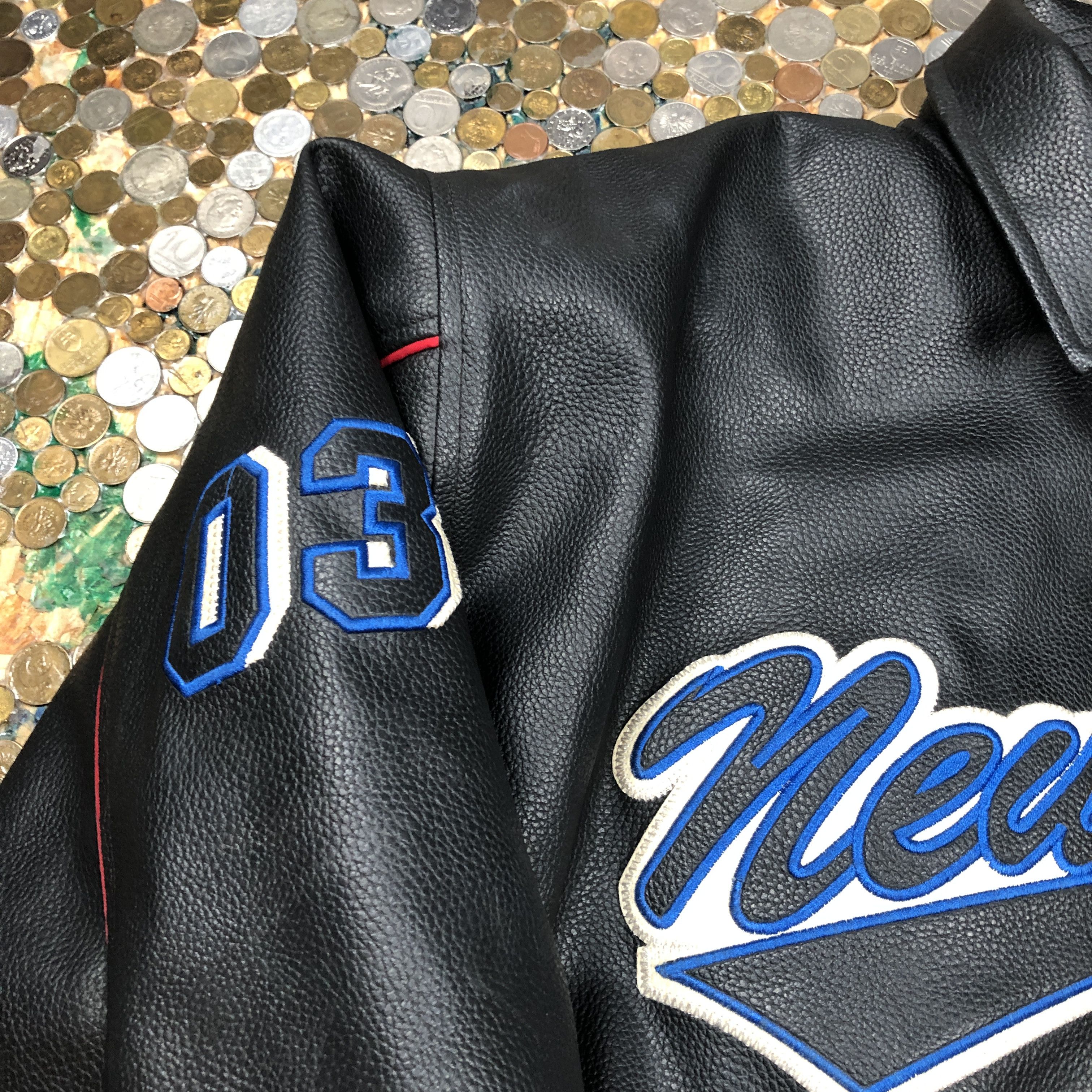 Vintage New York Bomber leather jacket 90's Size US XL / EU 56 / 4 - 3 Thumbnail