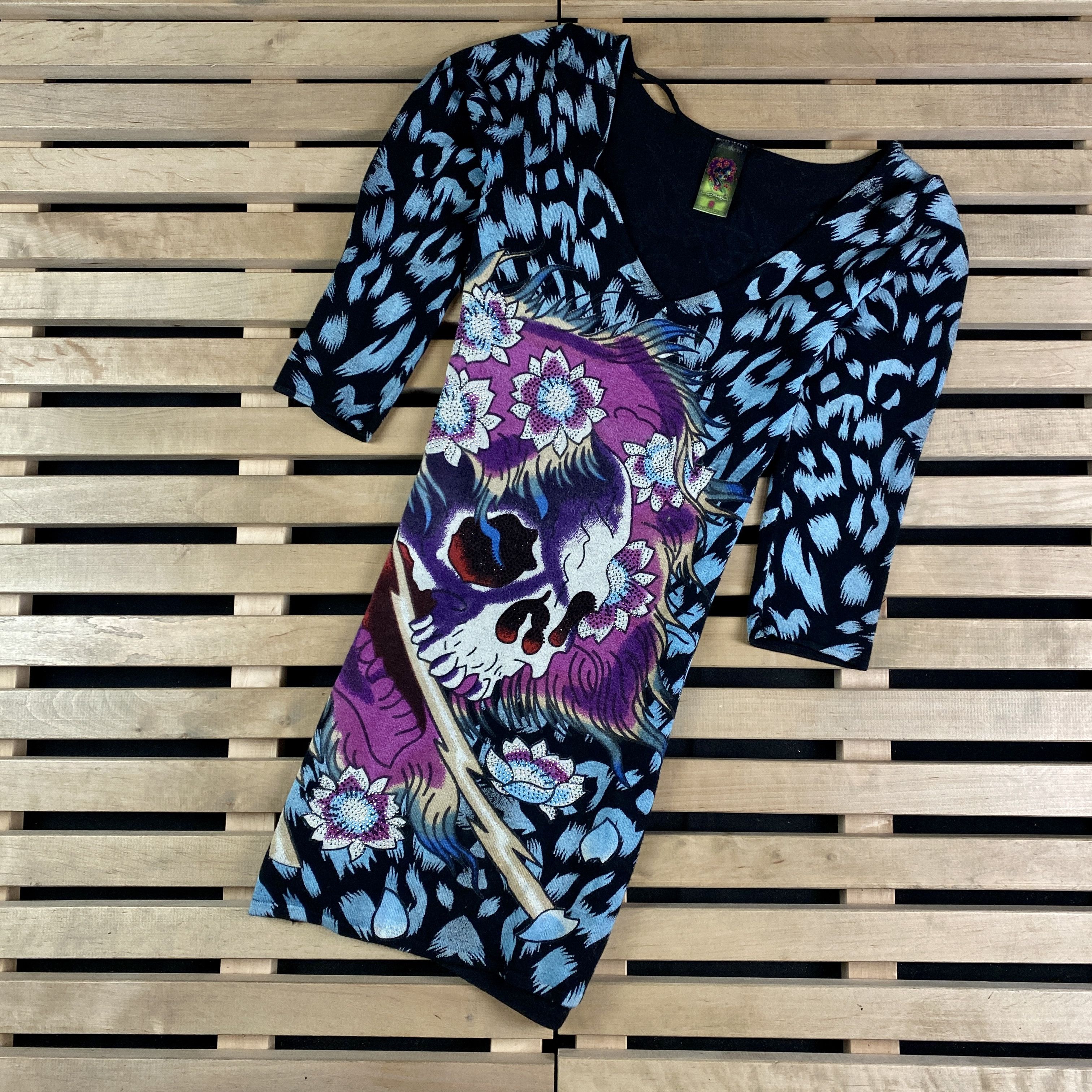 Ed Hardy Women’s Dress Long Sleeve Ed Hardy Full Print Size S Size S / US 4 / IT 40 - 1 Thumbnail