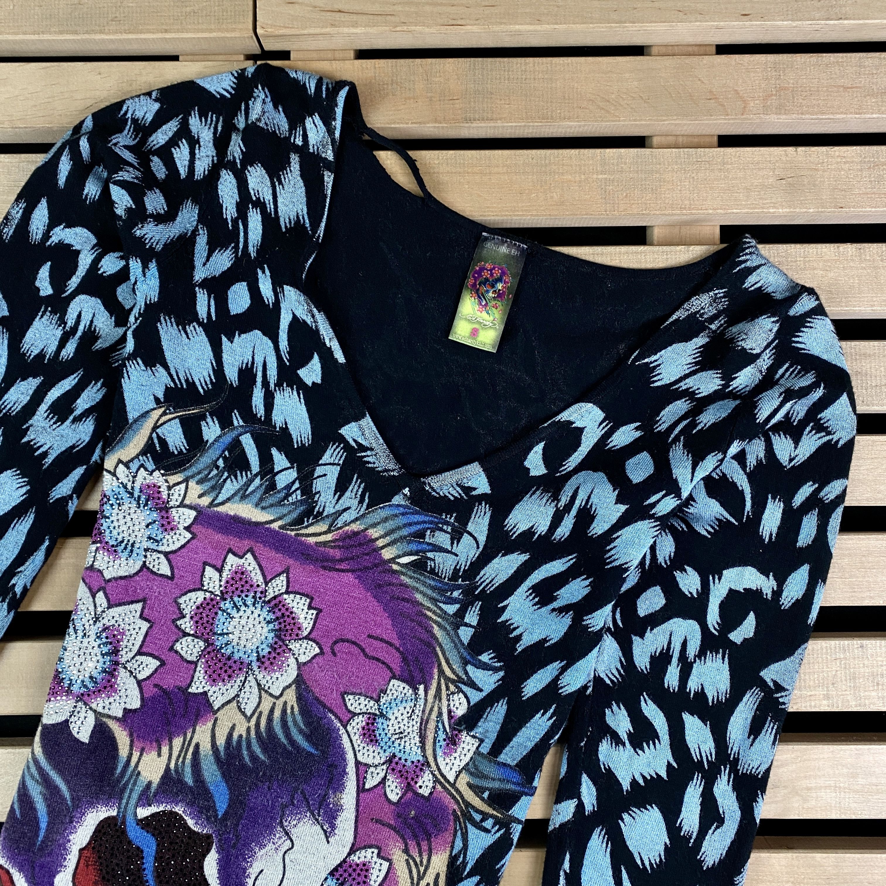 Ed Hardy Women’s Dress Long Sleeve Ed Hardy Full Print Size S Size S / US 4 / IT 40 - 2 Thumbnail