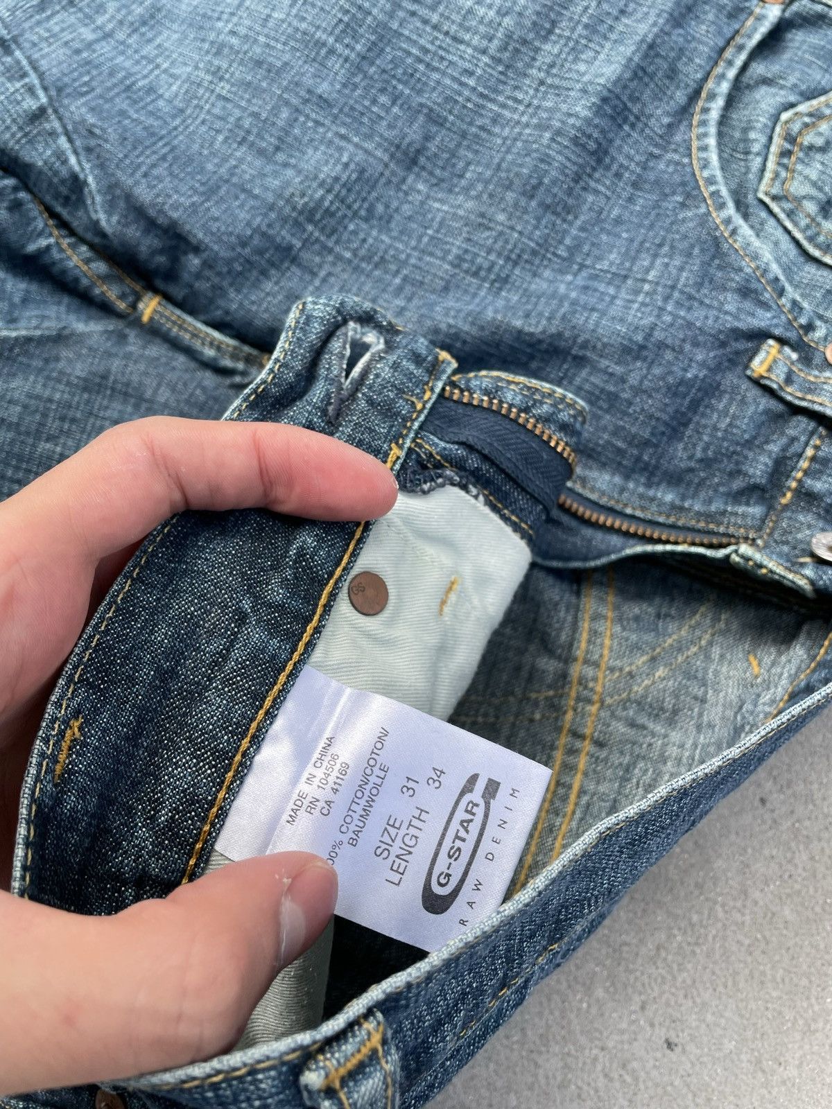 G-Star × Vintage Vintage G Star Raw blue denim jeans A crotch Size US 31 - 8 Thumbnail