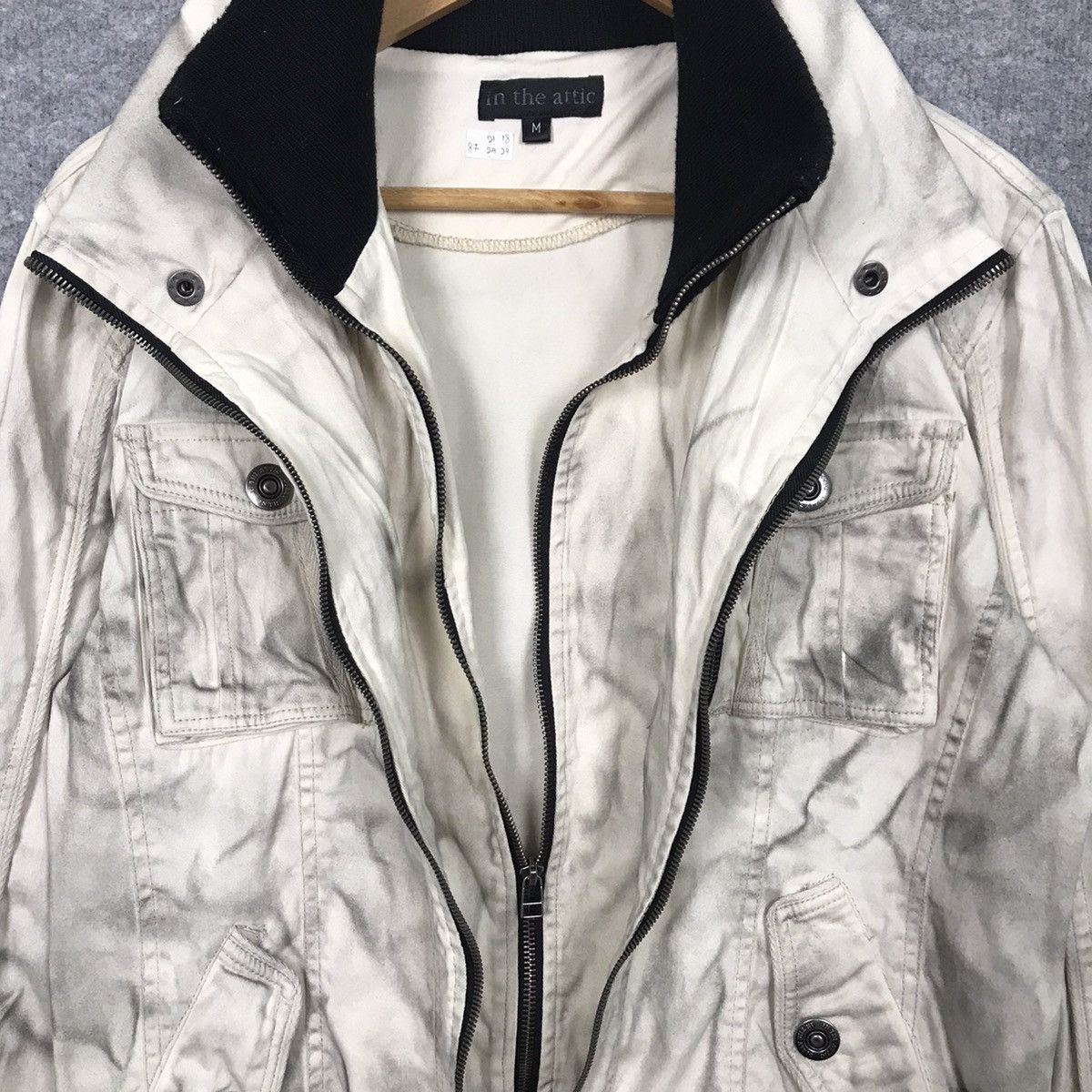 In The Attic IN THE ATTIC DOUBLE ZIPPIER ART DESIGN WHITE BLACK JACKET Size US M / EU 48-50 / 2 - 7 Thumbnail
