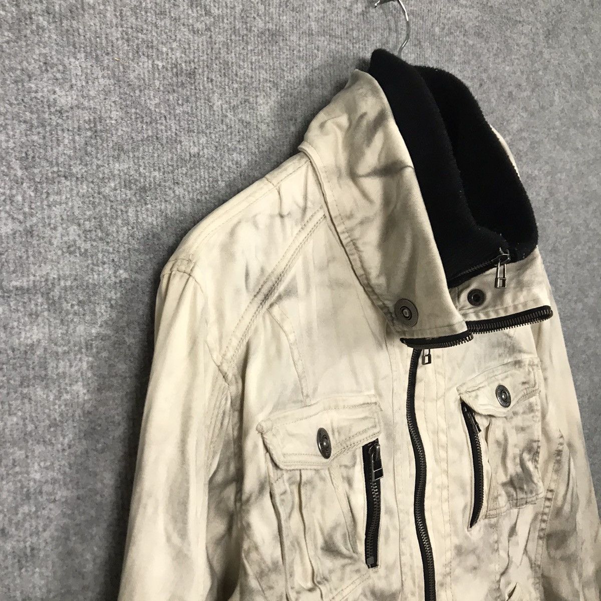 In The Attic IN THE ATTIC DOUBLE ZIPPIER ART DESIGN WHITE BLACK JACKET Size US M / EU 48-50 / 2 - 4 Thumbnail