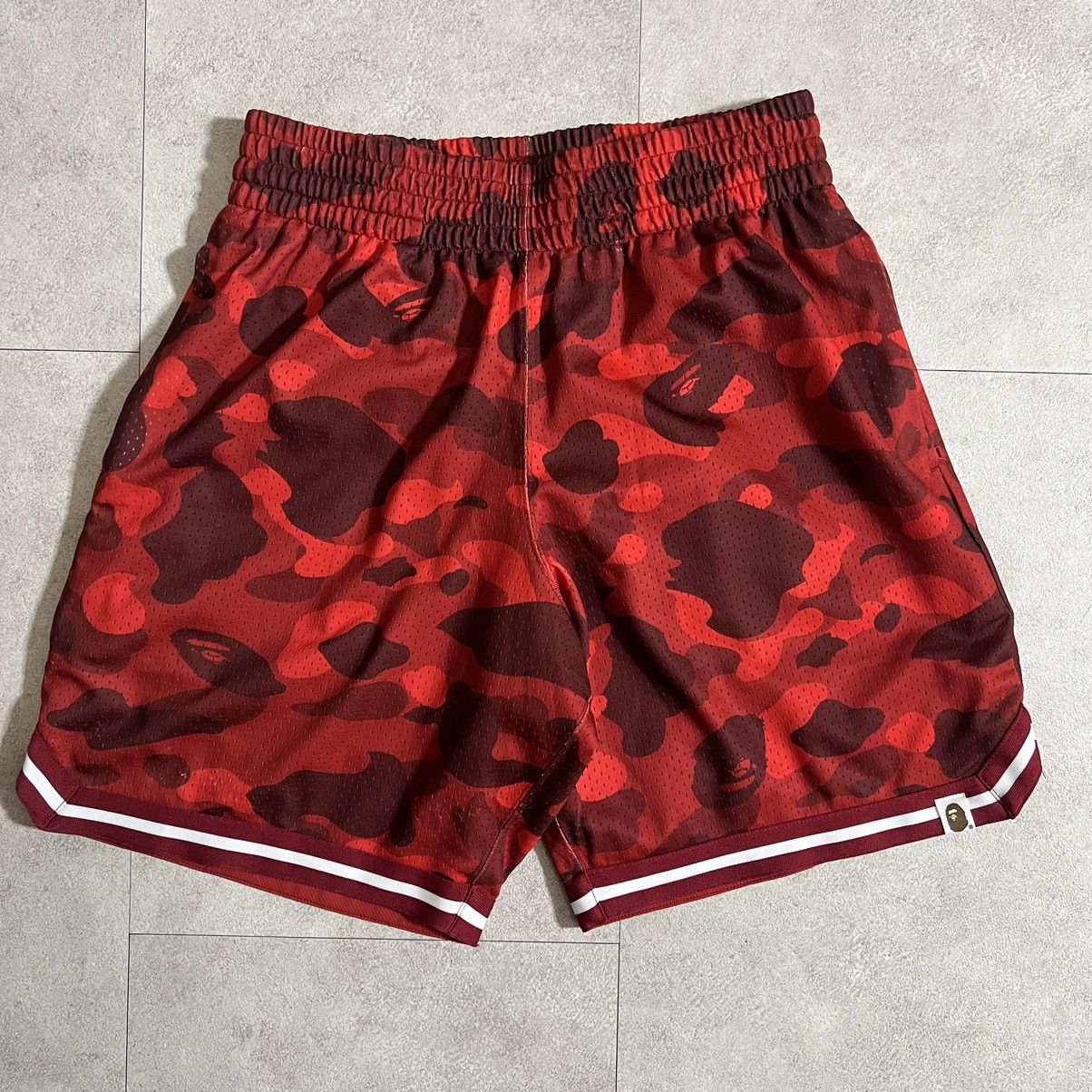 Bape Red Camo Basketball Game Shorts Pants