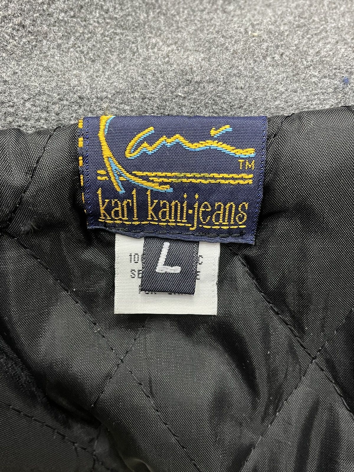 Karl Kani RARE🔥90’s KARL KANI Big Logo Acrylic Quilted Lined Jacket Size US L / EU 52-54 / 3 - 8 Thumbnail