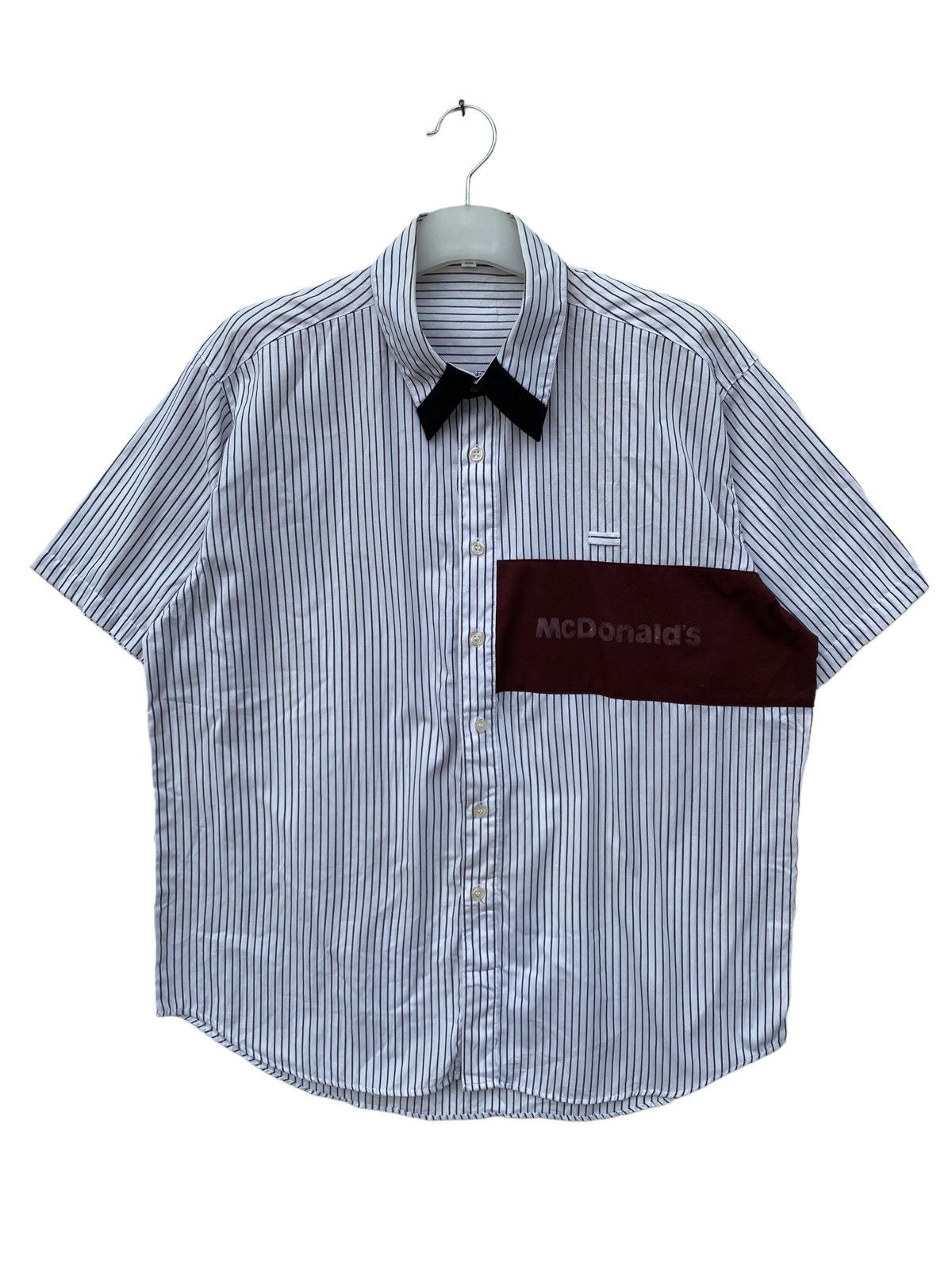 Japanese Brand Vintage Mc Donald Worker Stripe Shirt Size US XL / EU 56 / 4 - 1 Thumbnail