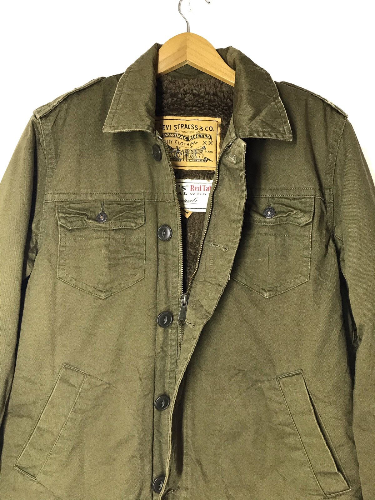 Levi's Levi's Mens Sherpa Military Shirt Jacket Size US L / EU 52-54 / 3 - 3 Thumbnail