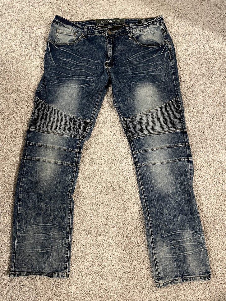 Xray Footwear X-ray Biker Blue Jeans 36x32 Size US 36 / EU 52 - 1 Thumbnail