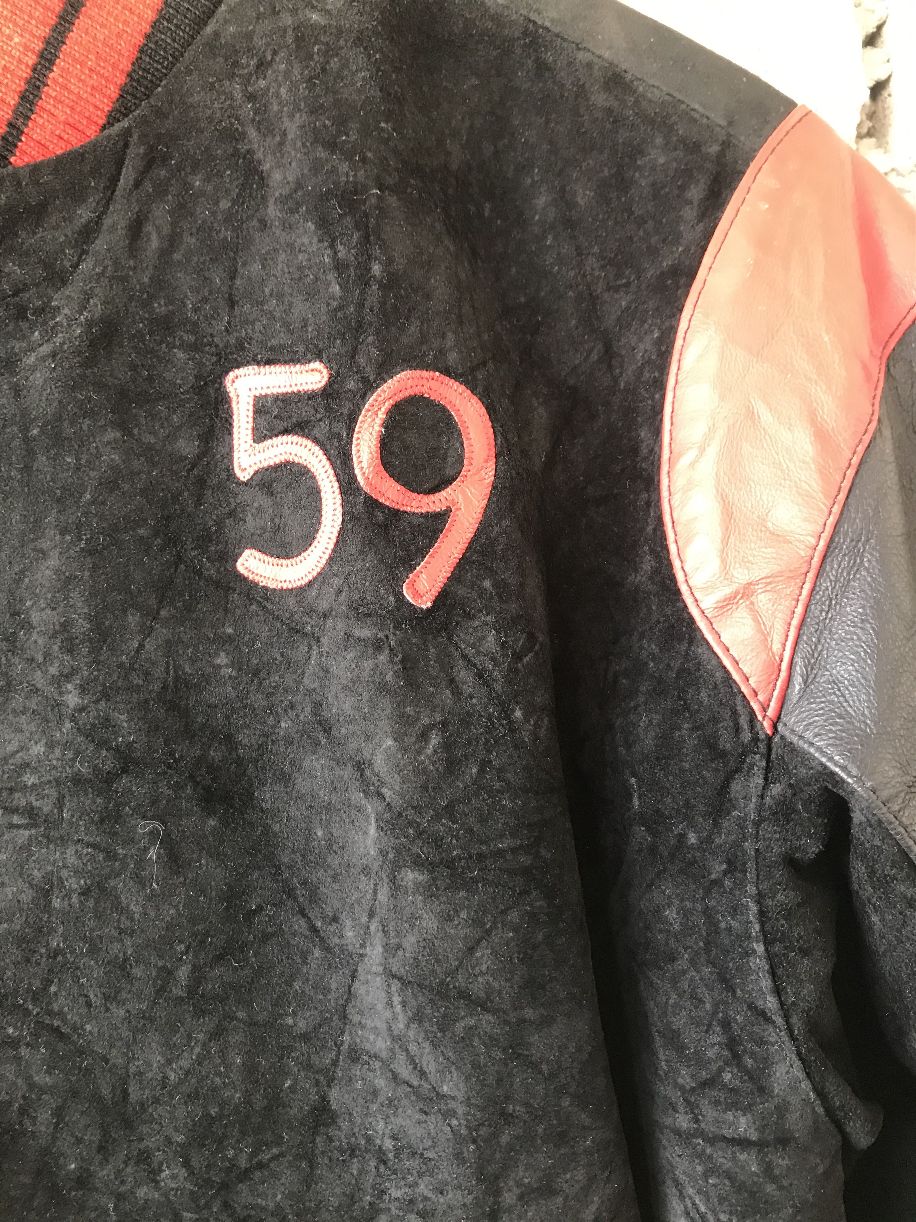 Vintage Japanese Yakuza Varsity Suede Leather Jacket Size US M / EU 48-50 / 2 - 8 Thumbnail