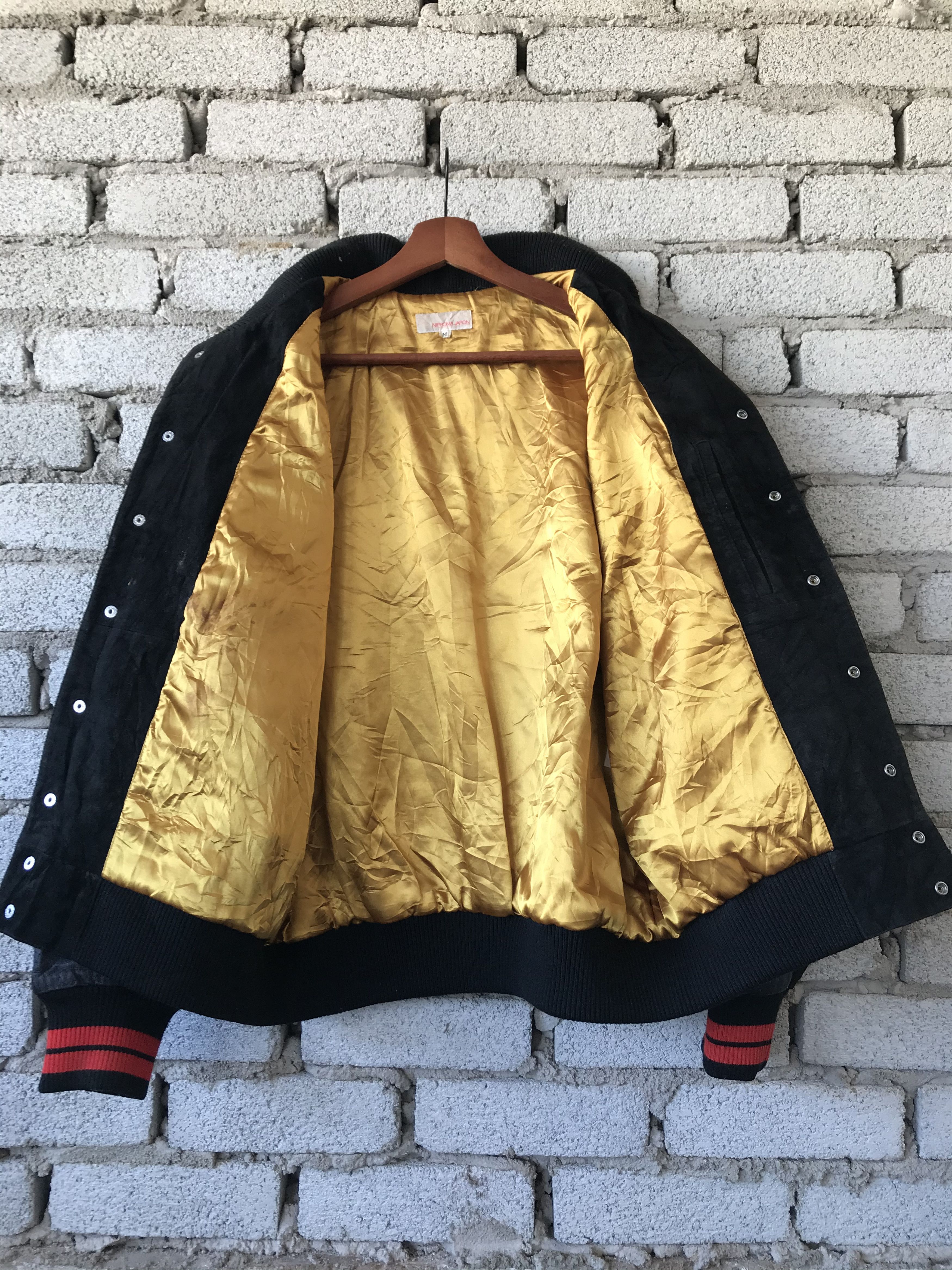 Vintage Japanese Yakuza Varsity Suede Leather Jacket Size US M / EU 48-50 / 2 - 11 Thumbnail