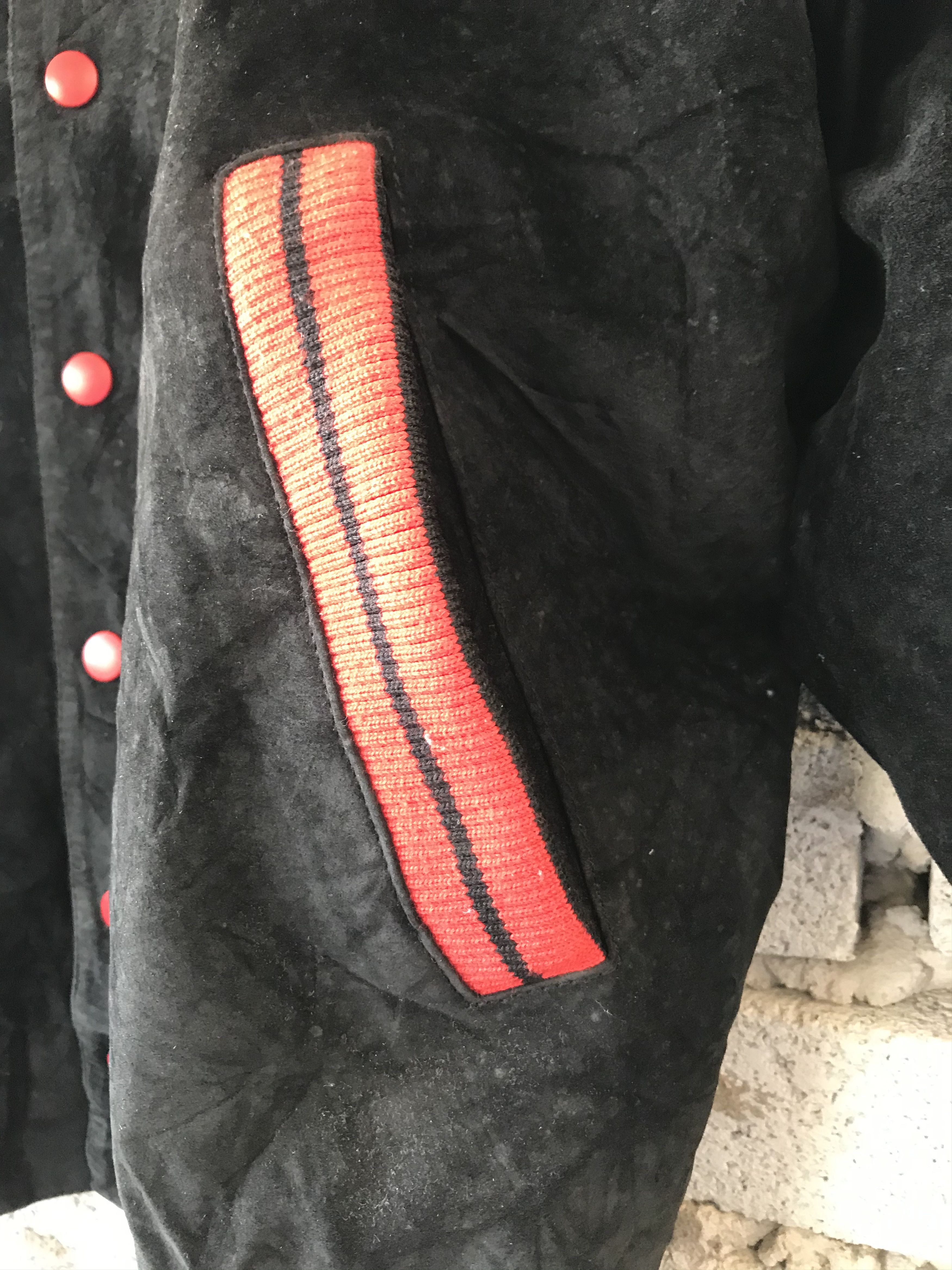 Vintage Japanese Yakuza Varsity Suede Leather Jacket Size US M / EU 48-50 / 2 - 5 Thumbnail