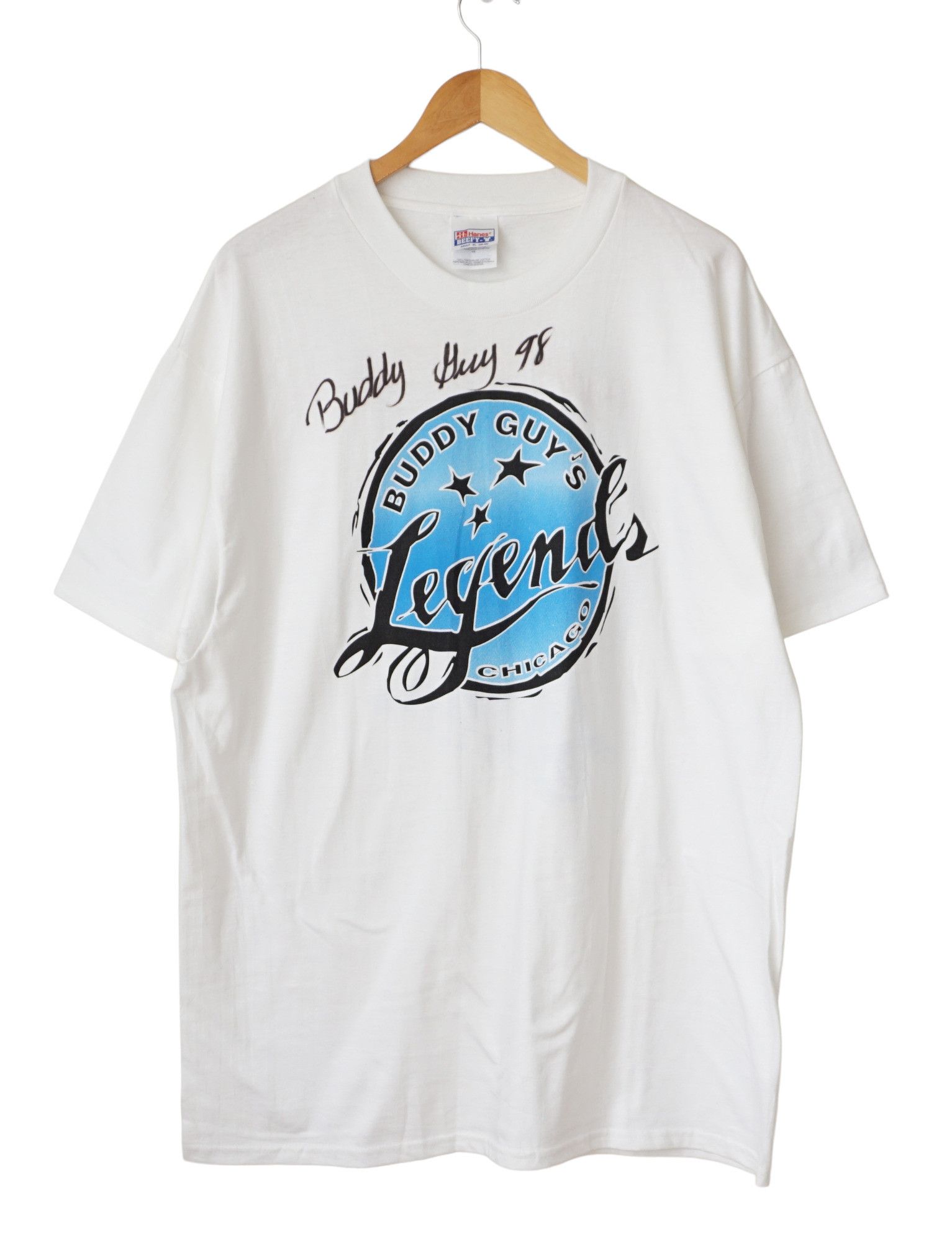 Band Tees × Vintage Buddy Guy Vintage 90s Signed Autograph Chicago Legend Tshirt Size US XL / EU 56 / 4 - 2 Thumbnail