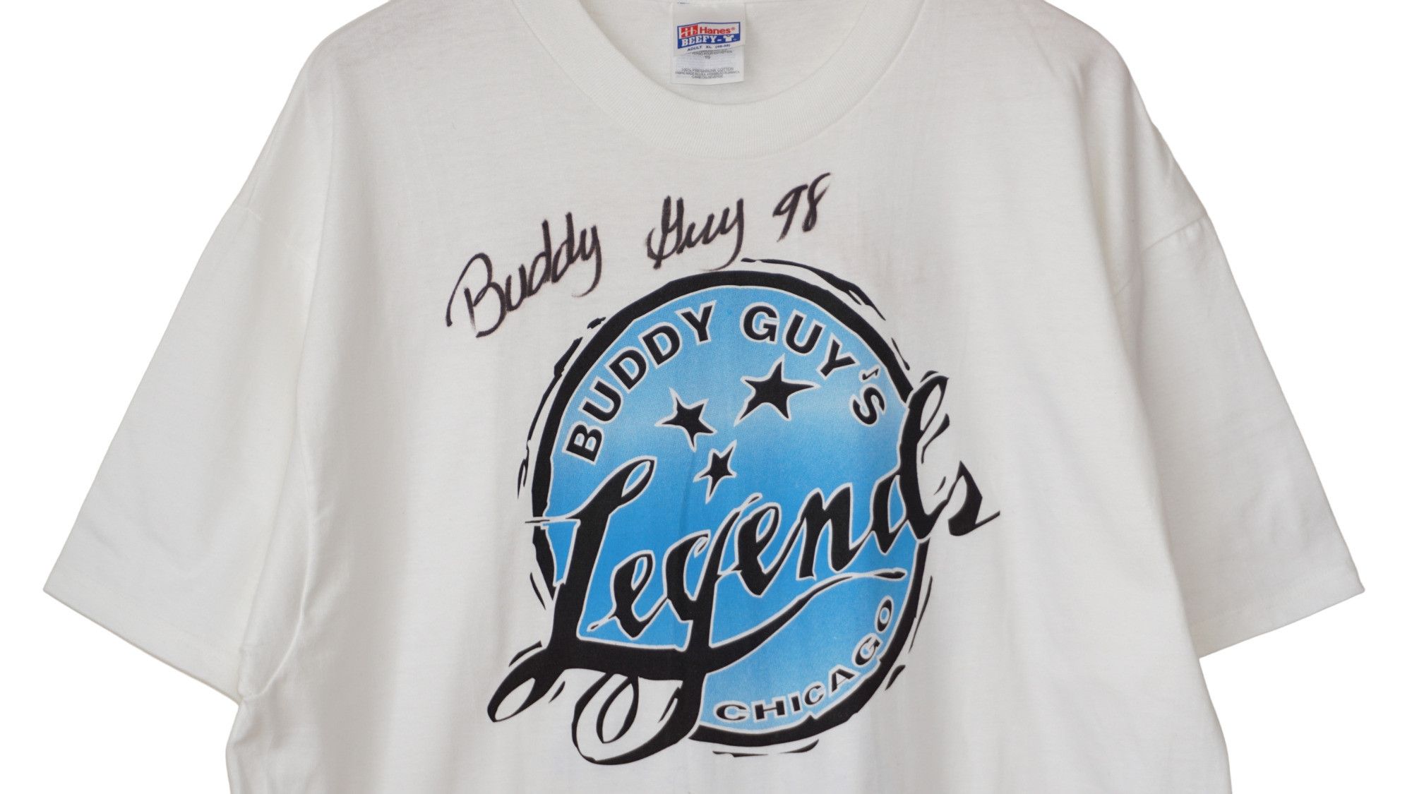 Band Tees × Vintage Buddy Guy Vintage 90s Signed Autograph Chicago Legend Tshirt Size US XL / EU 56 / 4 - 3 Thumbnail