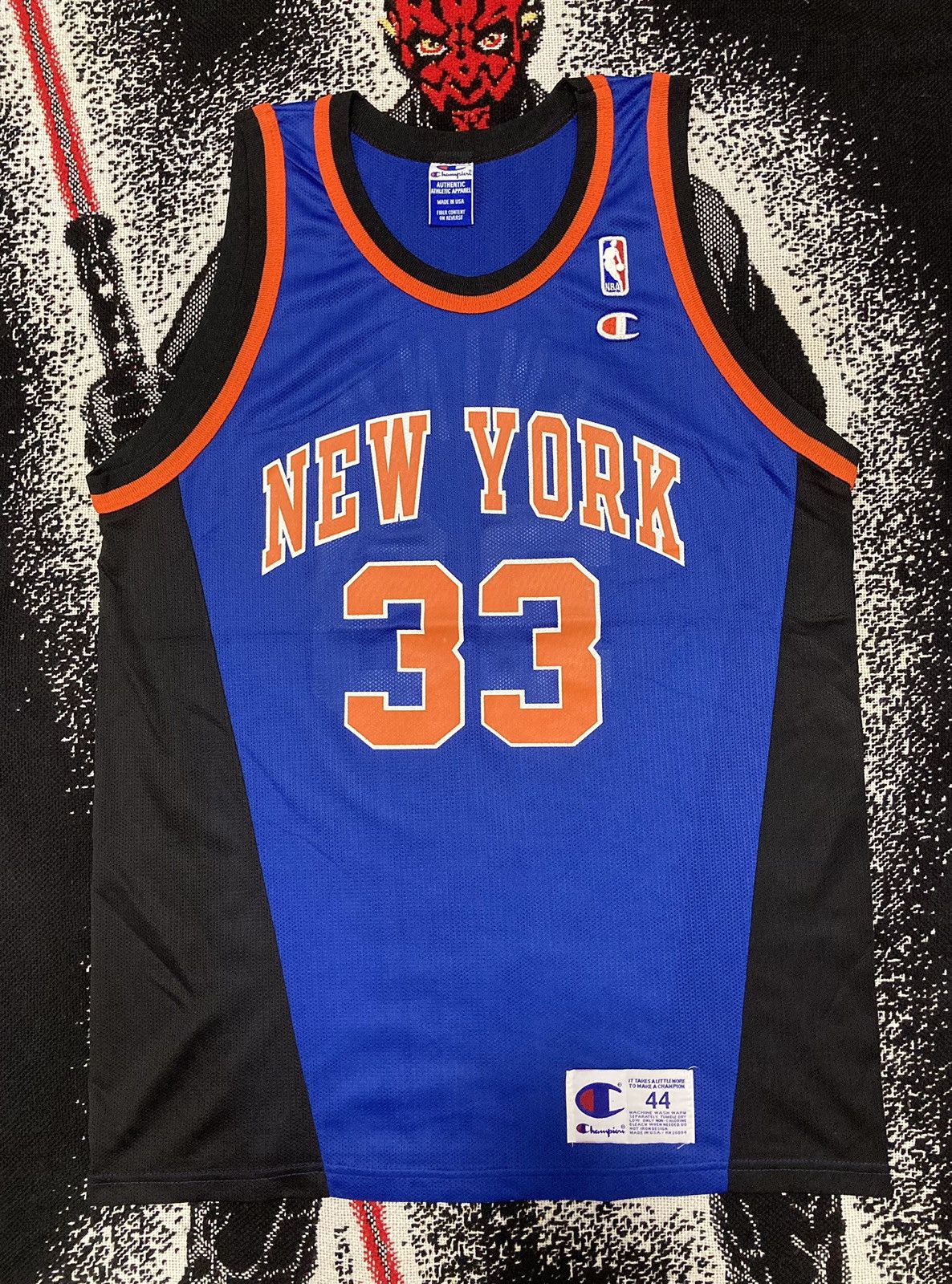 Vintage Champion Brand New York Knicks Patrick Ewing Jersey Size X