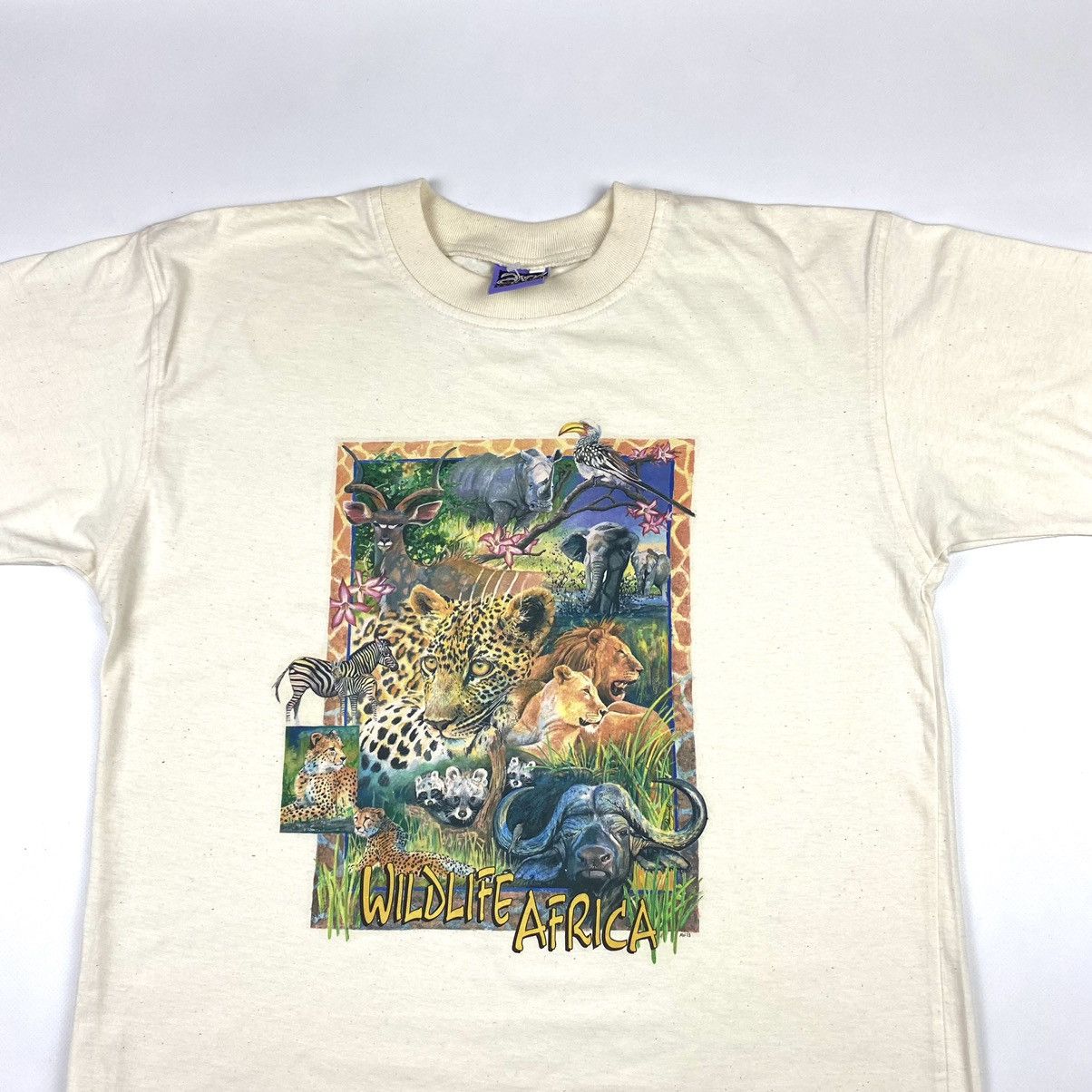Vintage 90’s Vintage Art Wildlife Africa T Shirt by Art Venture hype Size US L / EU 52-54 / 3 - 2 Thumbnail