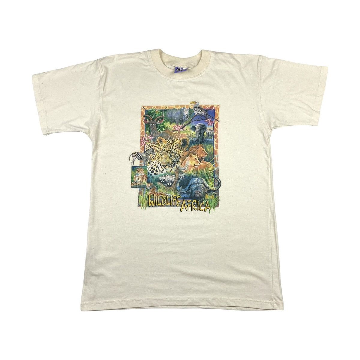 Vintage 90’s Vintage Art Wildlife Africa T Shirt by Art Venture hype Size US L / EU 52-54 / 3 - 1 Thumbnail