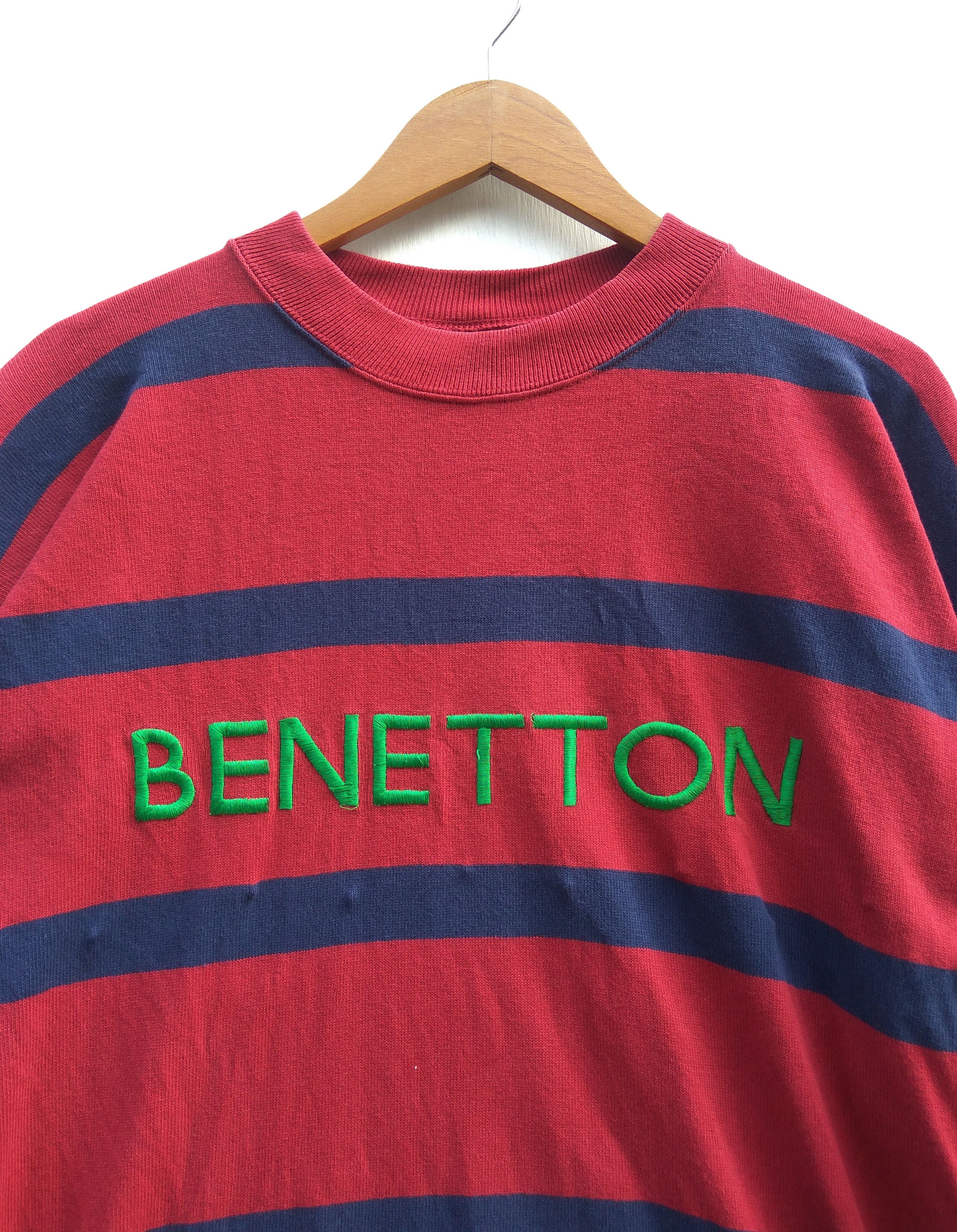 Benetton United Colors of Benetton sweatshirt embroidery distressed Size US M / EU 48-50 / 2 - 1 Thumbnail