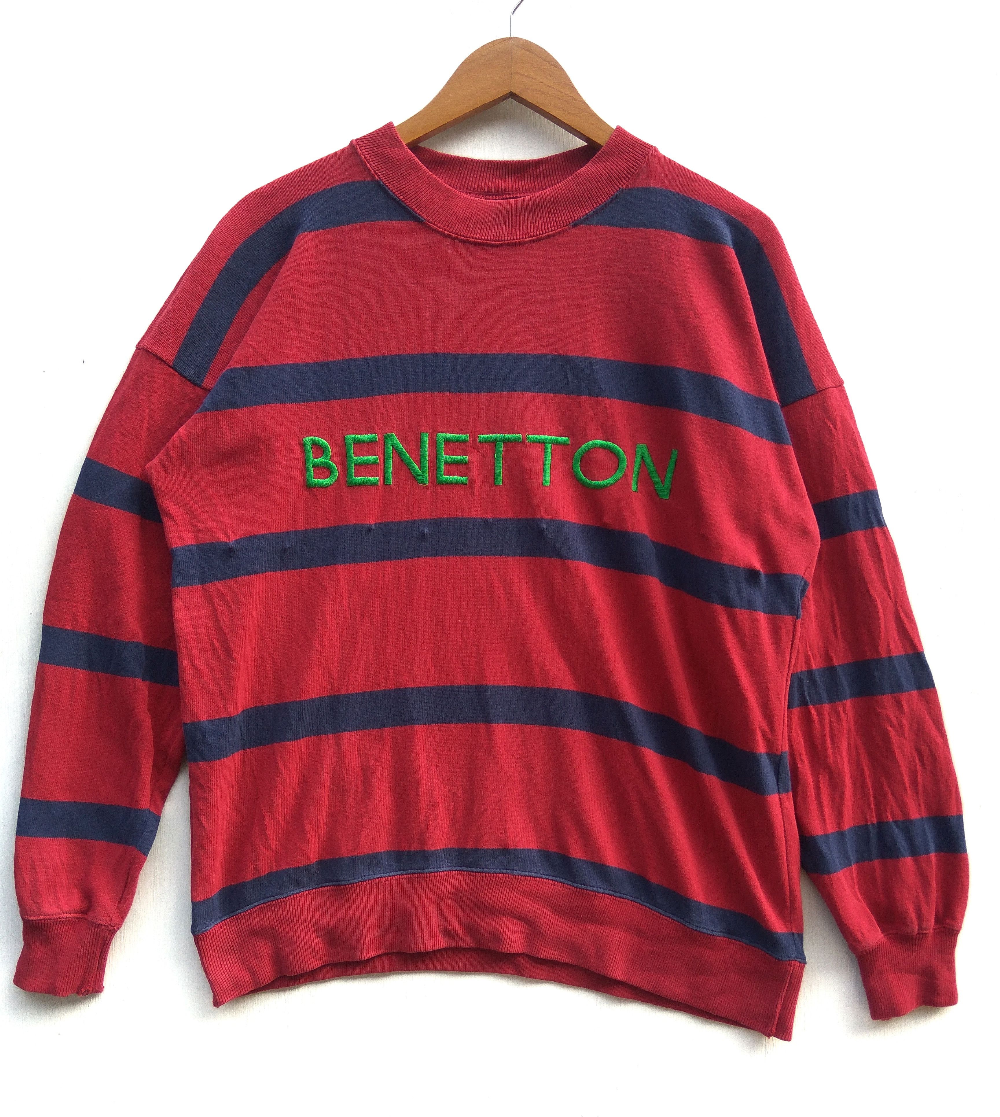Benetton United Colors of Benetton sweatshirt embroidery distressed Size US M / EU 48-50 / 2 - 2 Thumbnail
