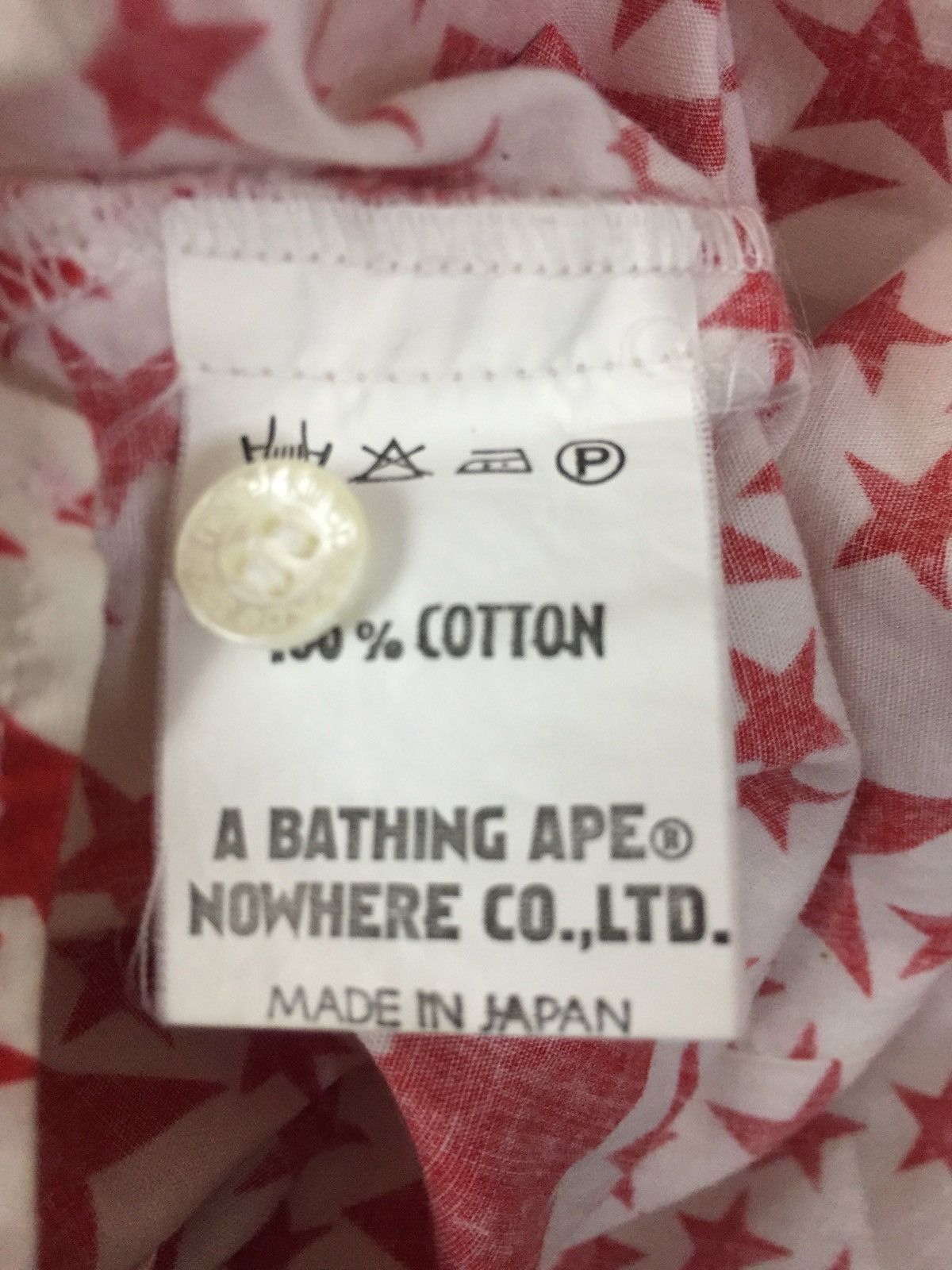 Bape OG A Bathing Ape Bape Fullprint Star Red White Color Shirt Size US S / EU 44-46 / 1 - 10 Thumbnail