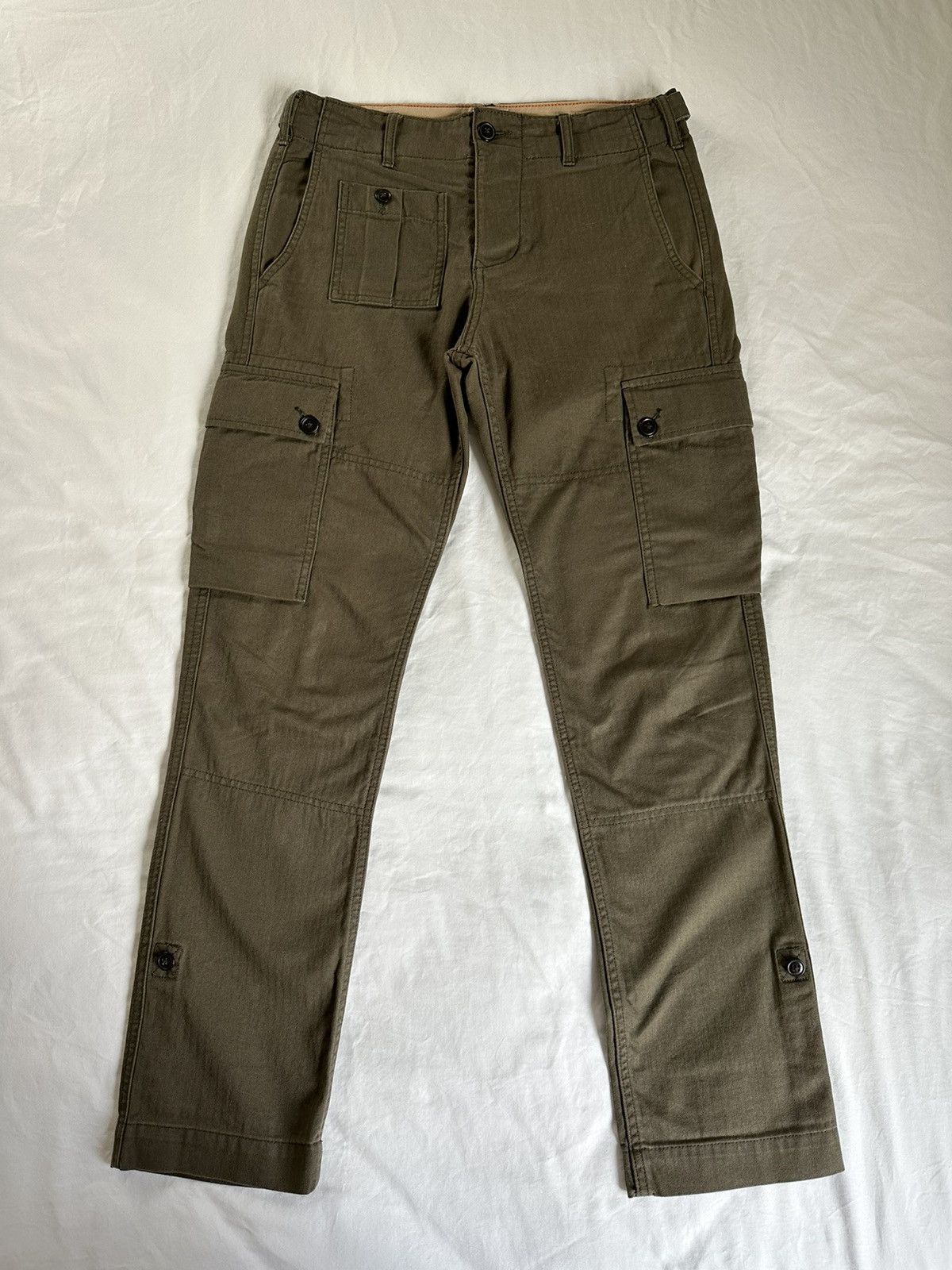 Todd Snyder Olive Green Herringbone Military Cargo Pant | Grailed